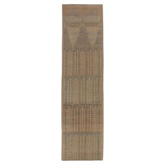 abc carpet Brown Tapis de laine transitionnel Zameen - 3'4" x 13'3".
