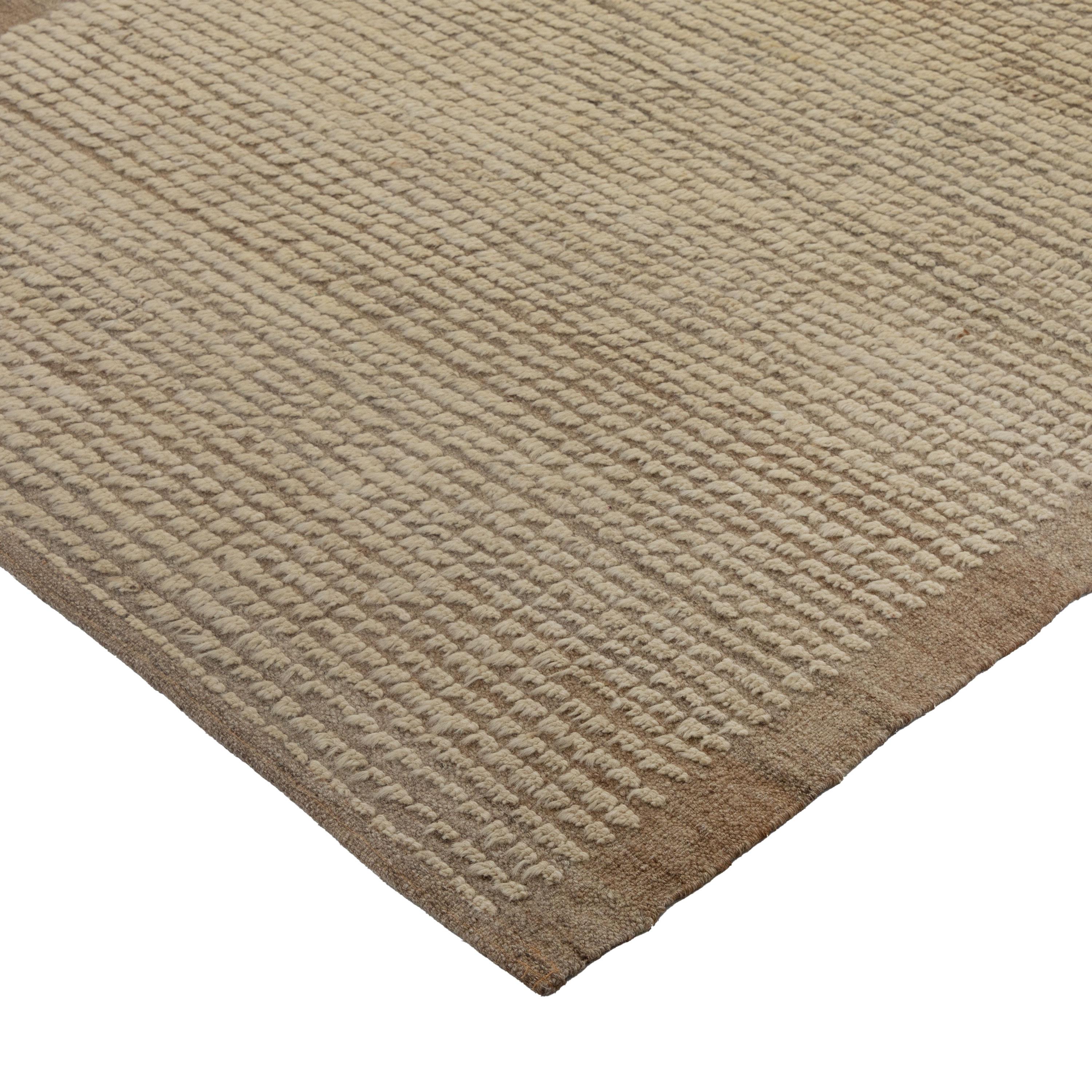 Afghan abc carpet Brown Zameen Transitional Wool Runner - 3'5