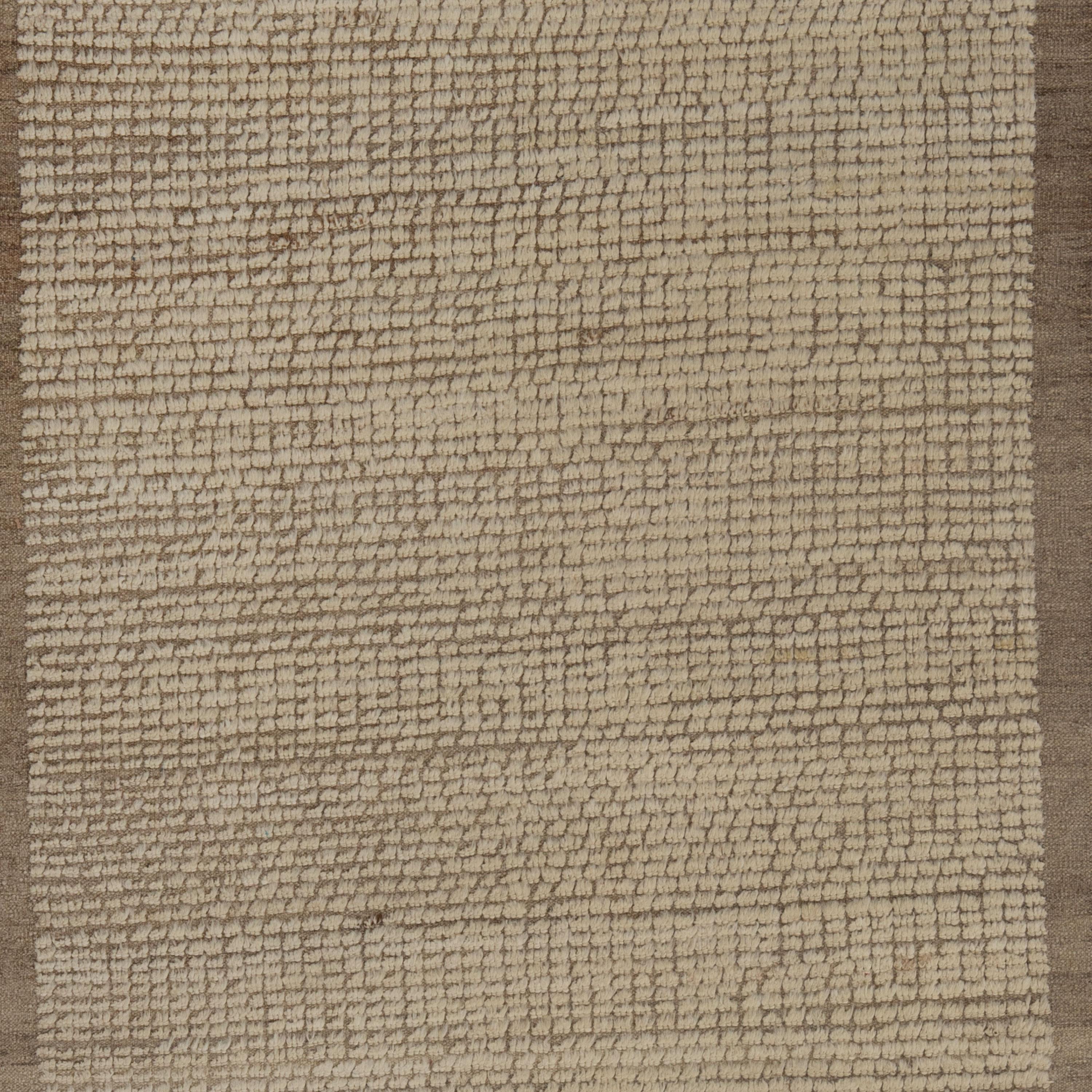 Hand-Knotted abc carpet Brown Zameen Transitional Wool Runner - 3'5
