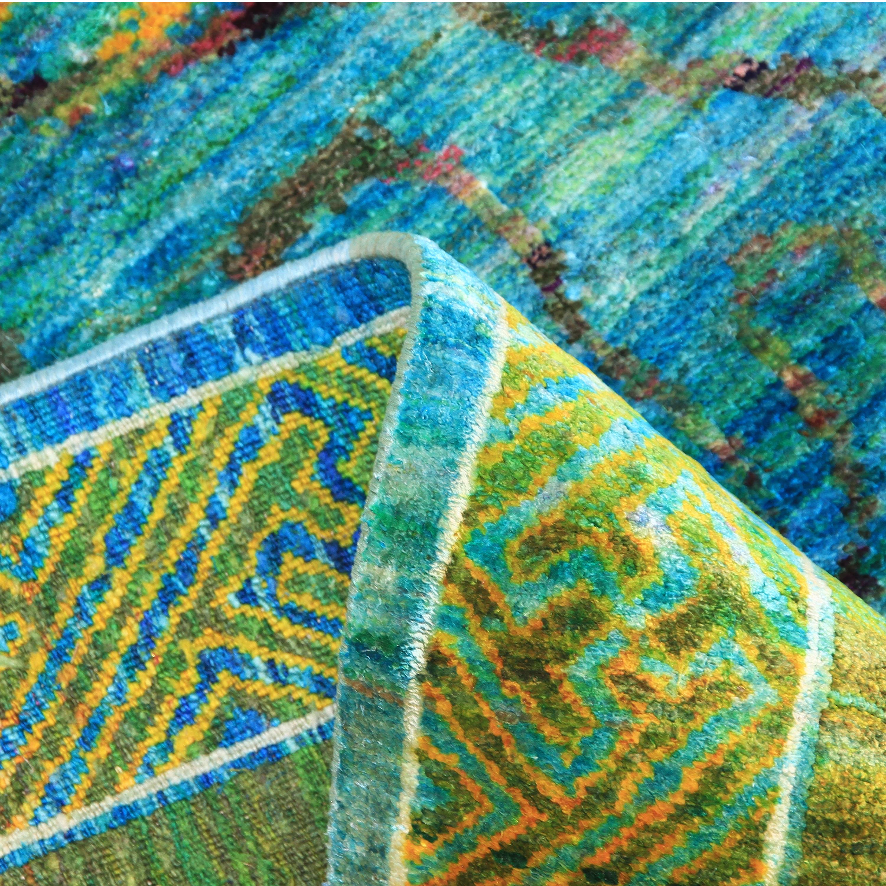 Agra Tapis transitionnel vert et bleu Alchemy - 4'8