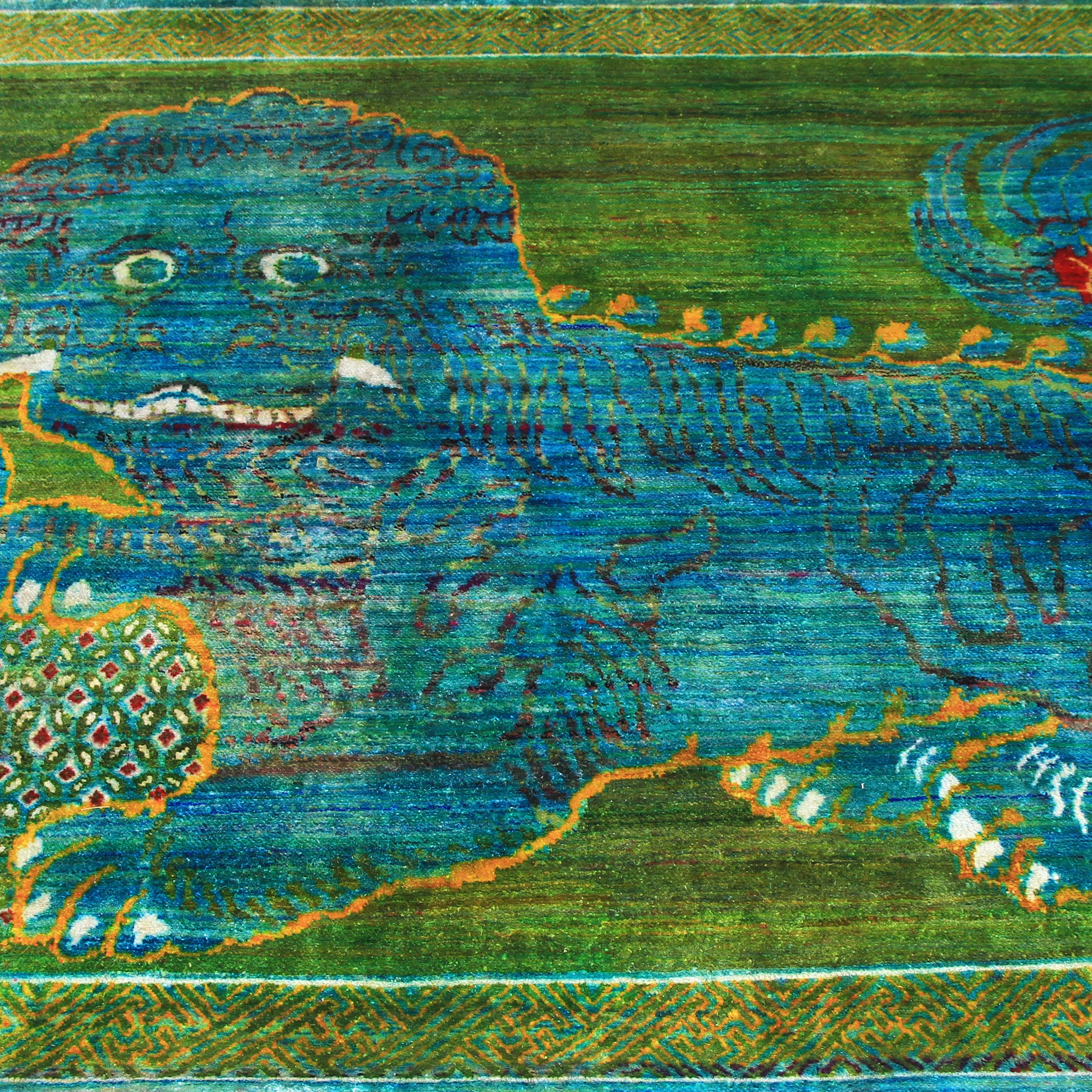 Tapis transitionnel vert et bleu Alchemy - 4'8