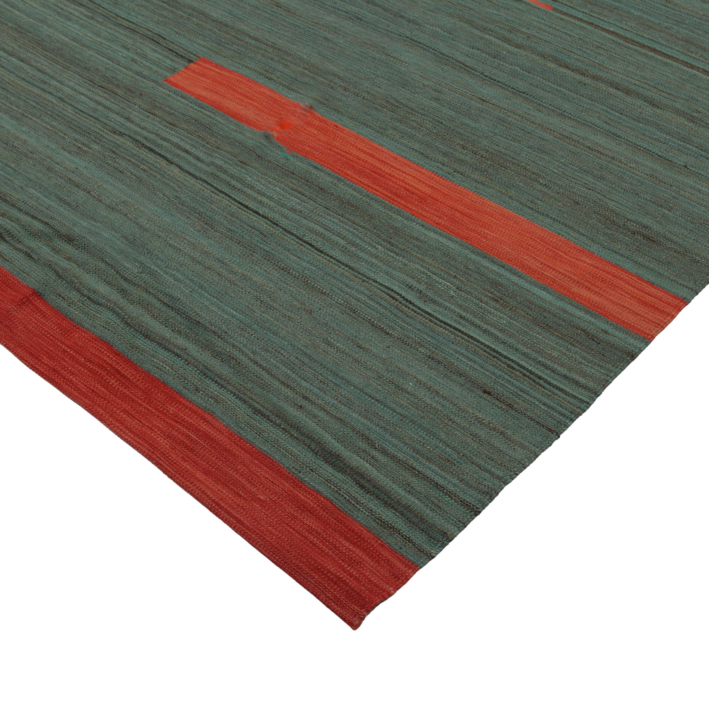 alfombra abc Kilim moderno verde y rojo - 10'4