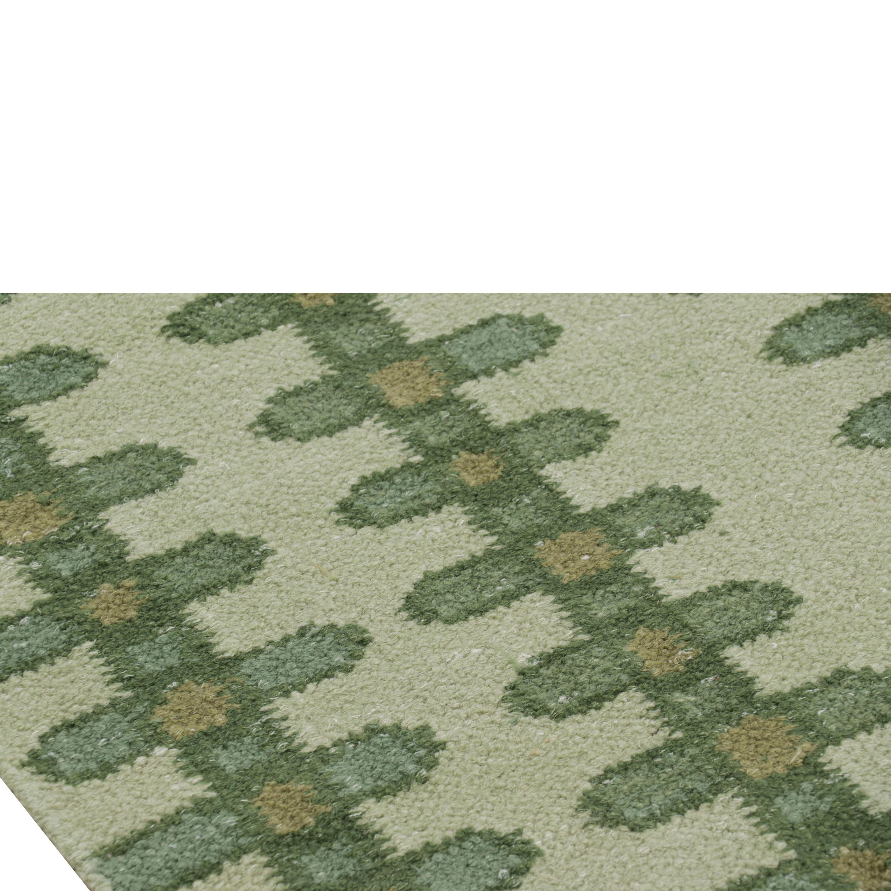 Scandinavo moderno abc carpet Tappeto in lana a trama piatta di ispirazione svedese verde - 10'1