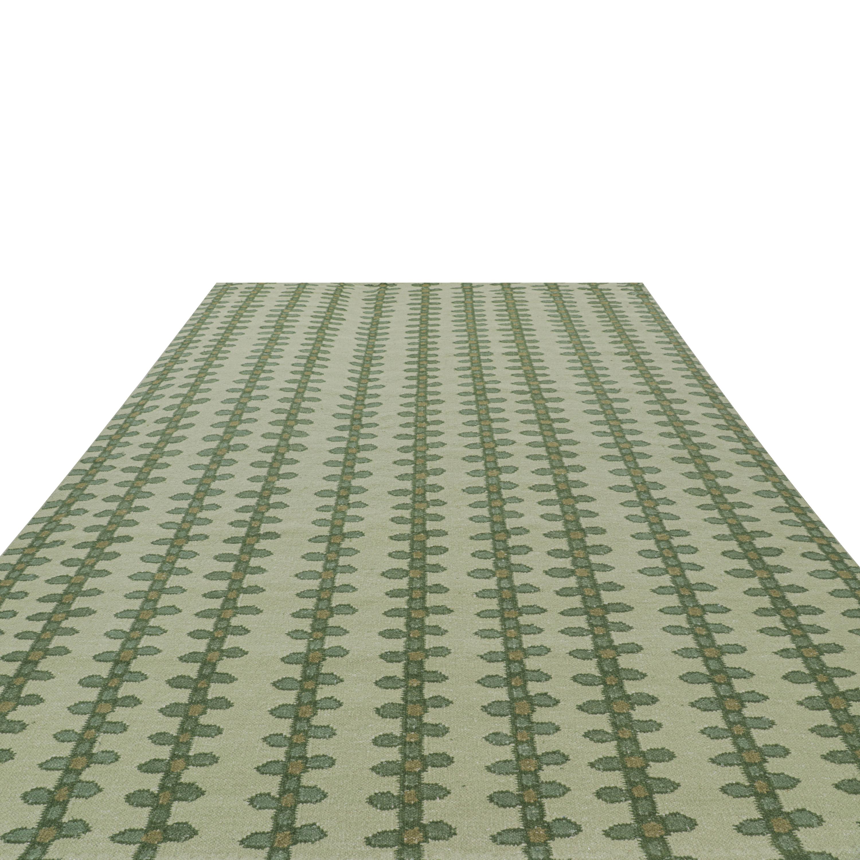 Indiano abc carpet Tappeto in lana a trama piatta di ispirazione svedese verde - 10'1