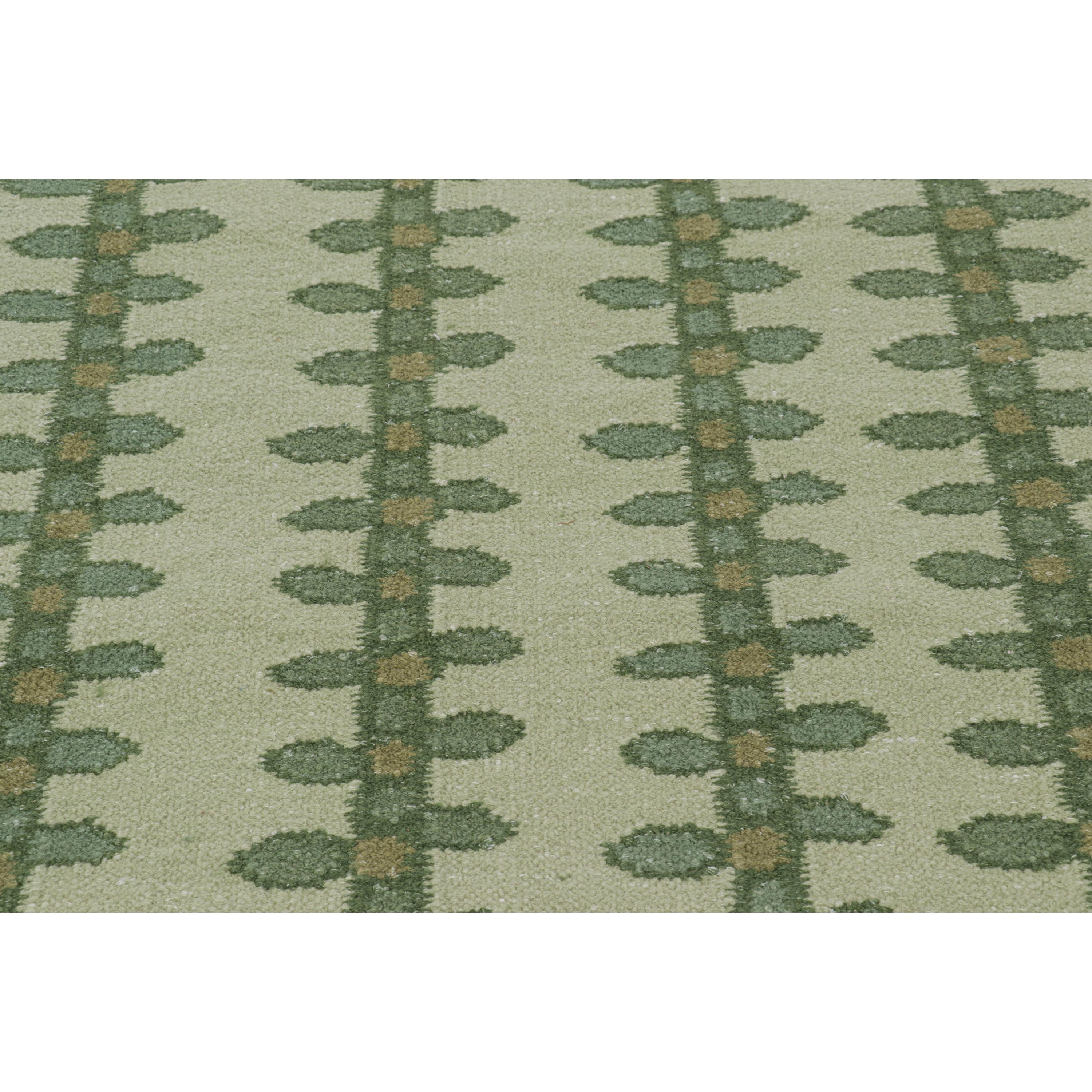abc carpet Tappeto in lana a trama piatta di ispirazione svedese verde - 10'1
