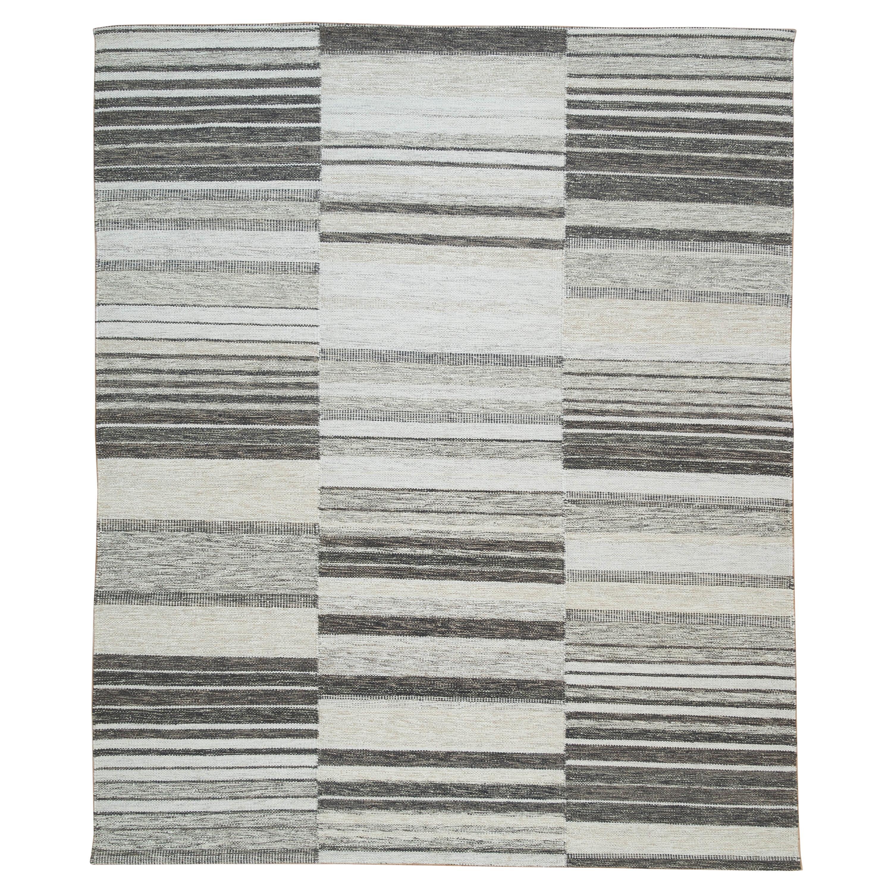 abc carpet Grey Swedish Inspired Dhurrie Wool Rug - 8' x 10'