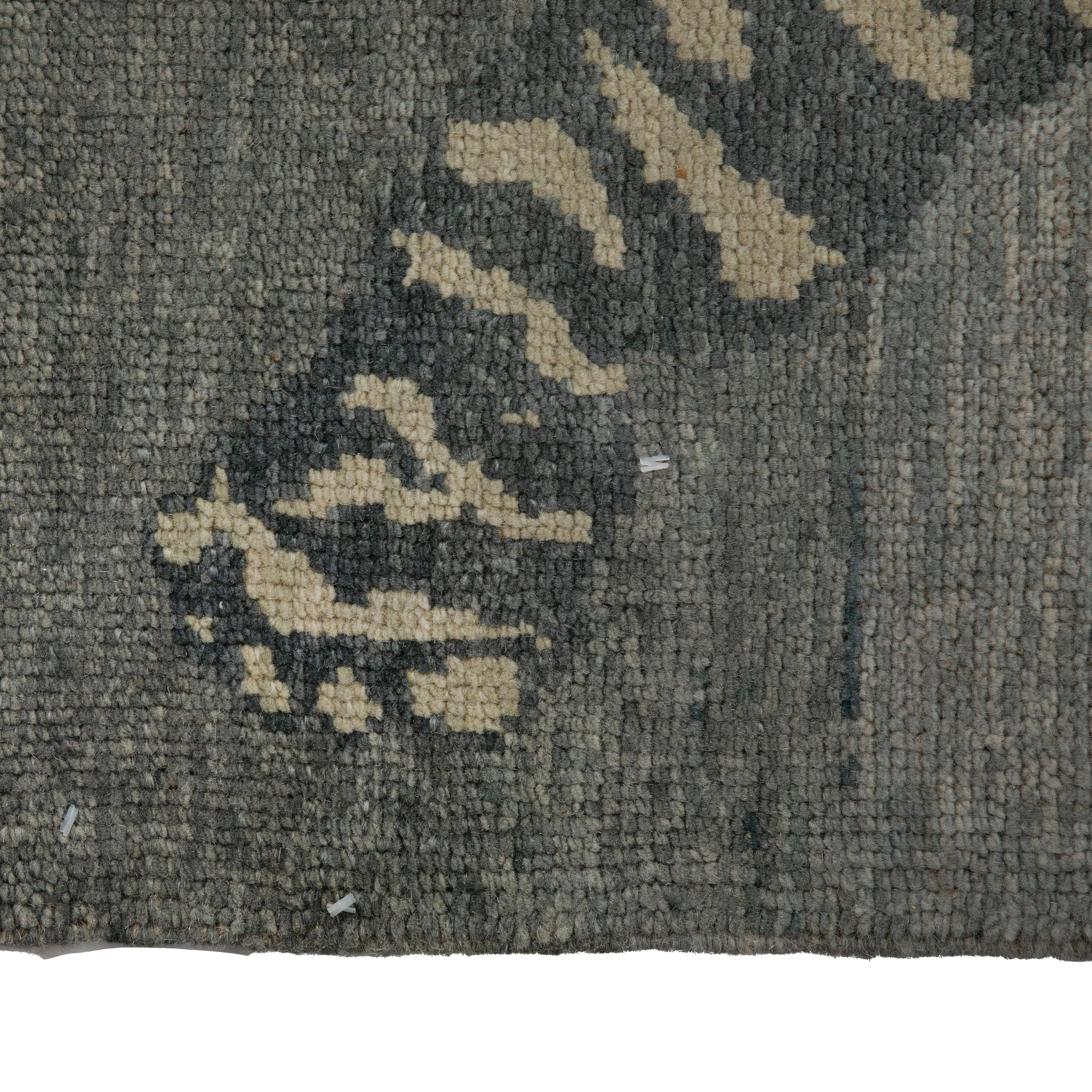 This Grey Tiger Modern Turkish Wool Rug - 4'9