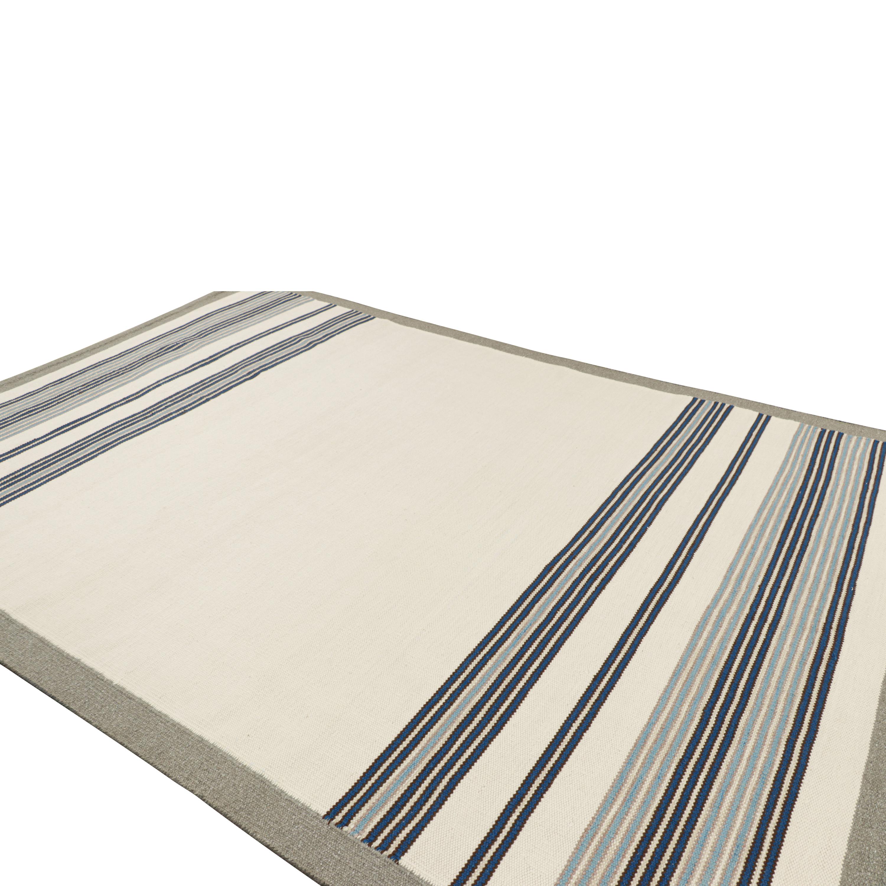 Indiano abc carpet Tappeto in lana a trama piatta di ispirazione svedese avorio - 9'10