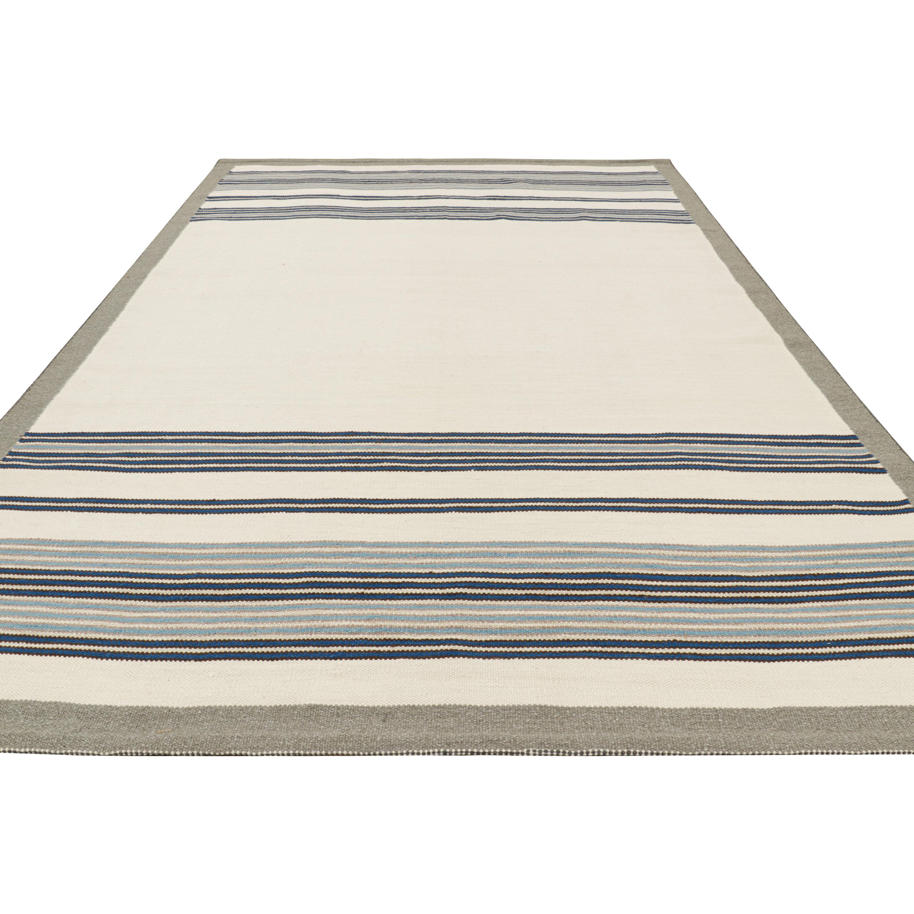 Tessuto a mano abc carpet Tappeto in lana a trama piatta di ispirazione svedese avorio - 9'10