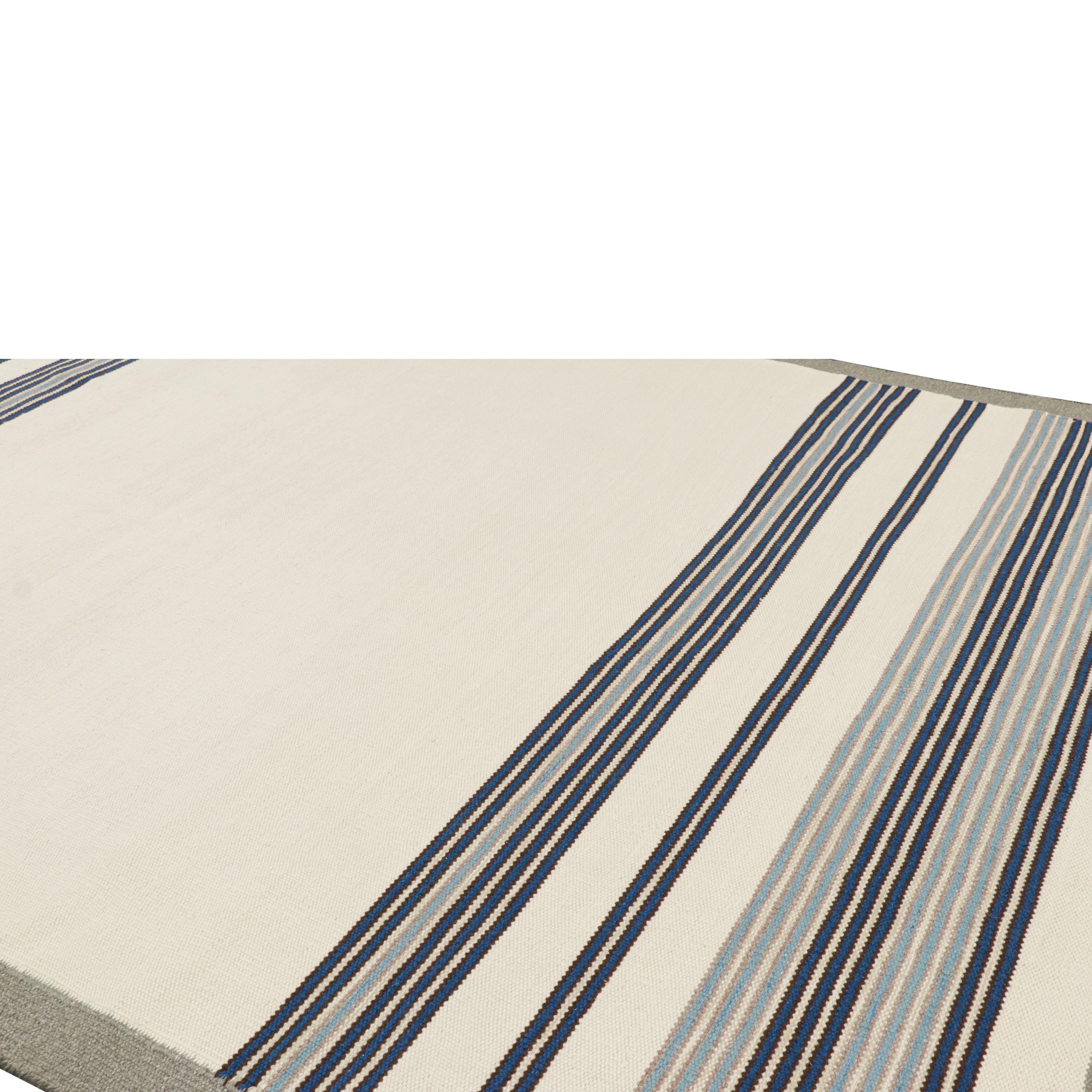 XXI secolo e contemporaneo abc carpet Tappeto in lana a trama piatta di ispirazione svedese avorio - 9'10