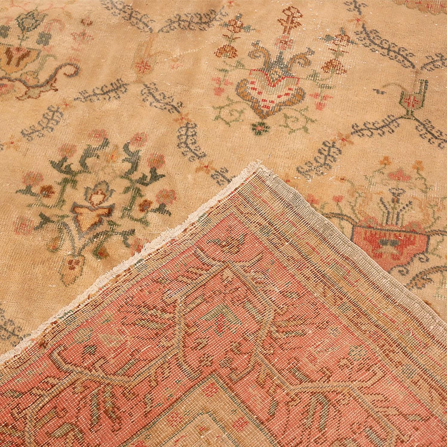 Oushak Tapis turc Sivas vintage ivoire - 11'9
