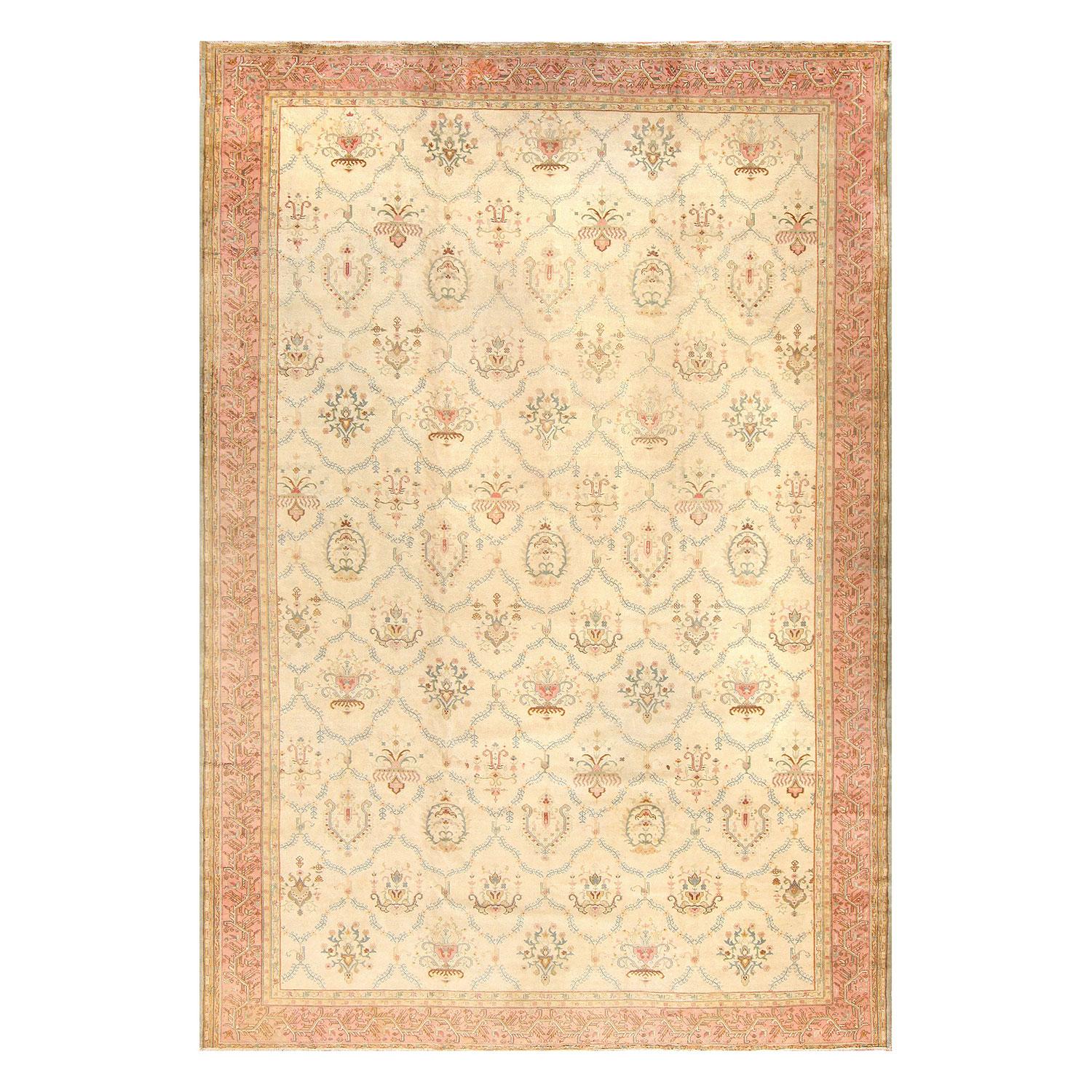Tapis turc Sivas vintage ivoire - 11'9" x 17'3" en vente