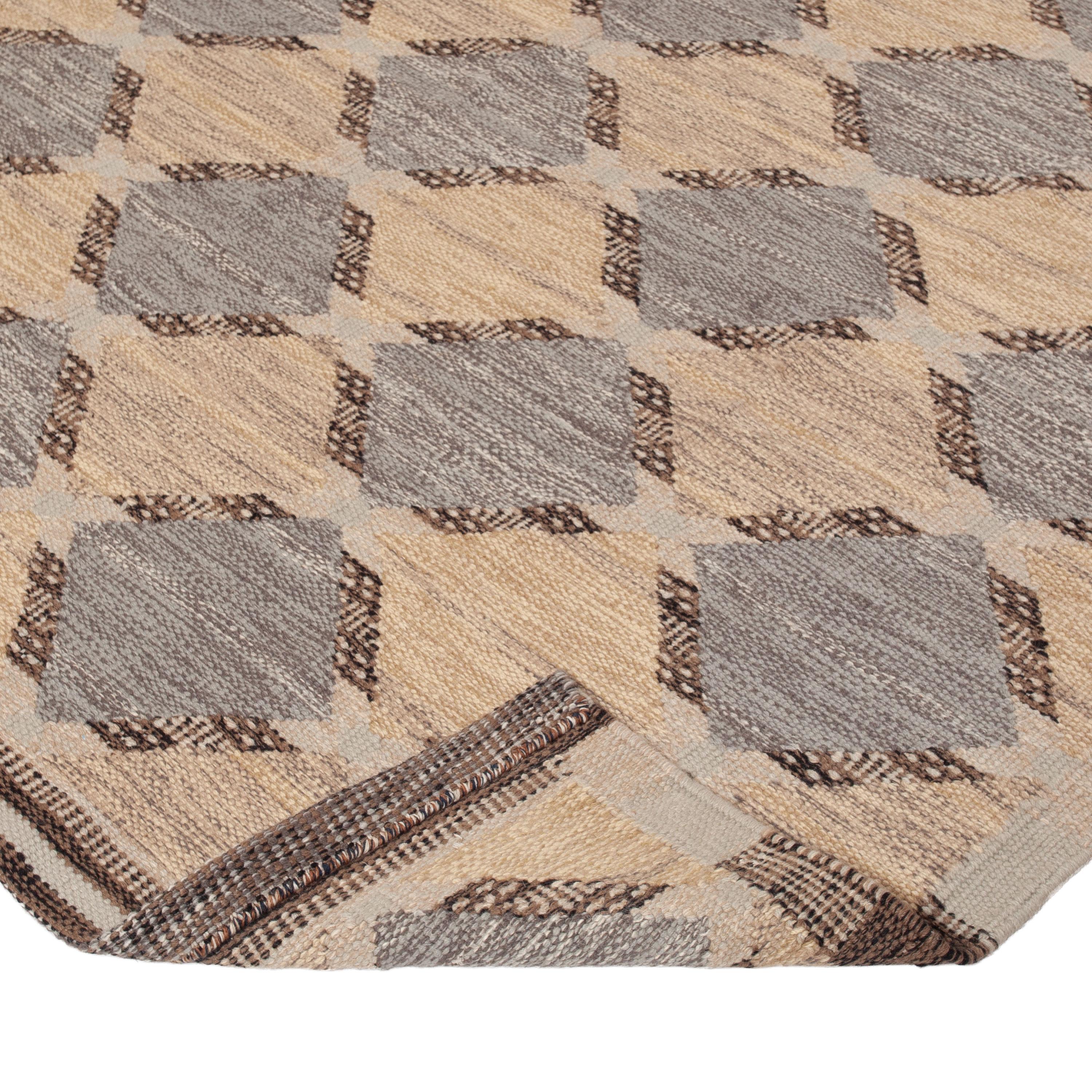 Avvolgi la tua casa con calore ed eleganza con il nostro tappeto multicolore a trama piatta in lana, cotone e seta - 7'9