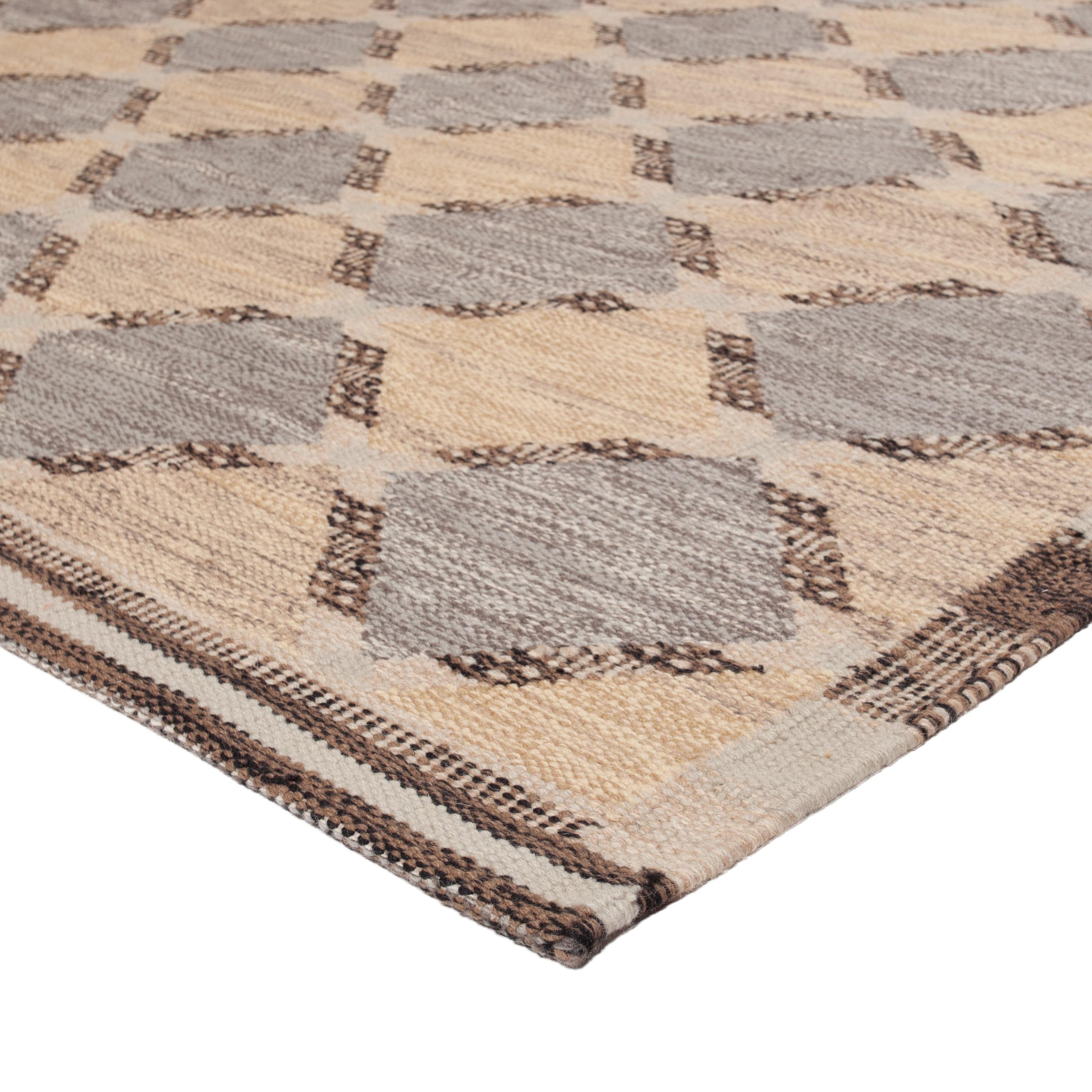 Scandinavo moderno abc carpet Tappeto multicolore a trama piatta in lana cotone seta - 7'9
