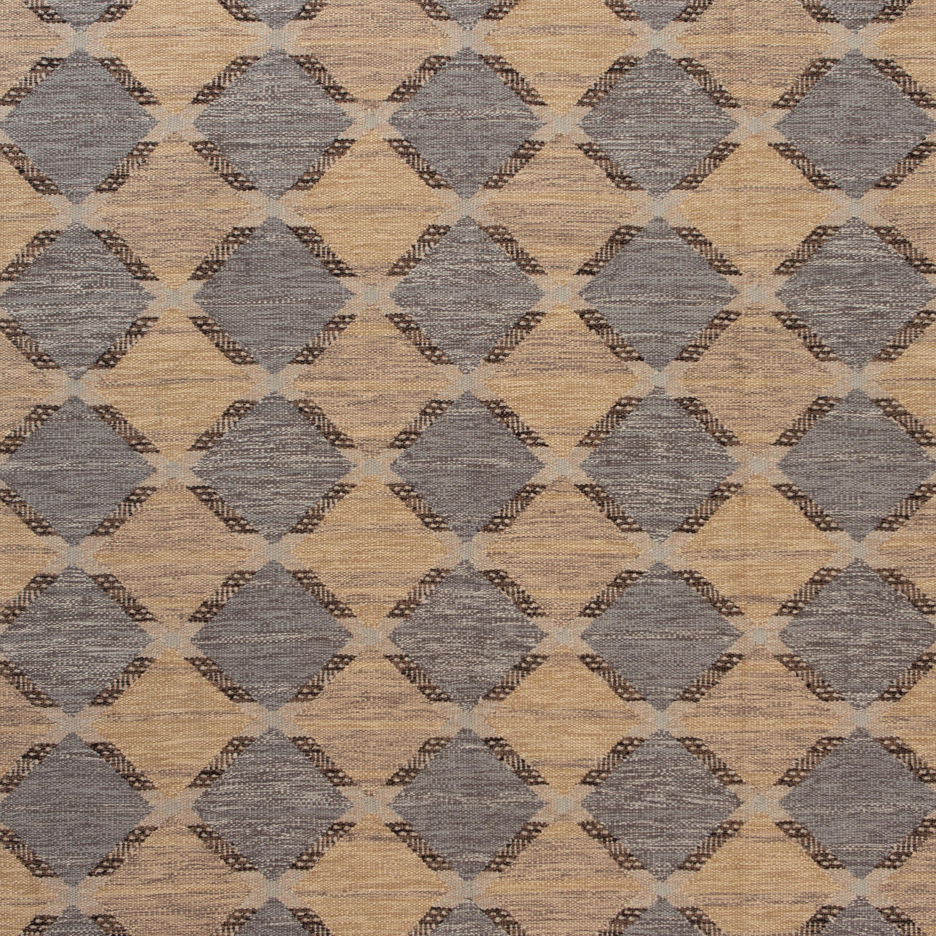 Indiano abc carpet Tappeto multicolore a trama piatta in lana cotone seta - 7'9