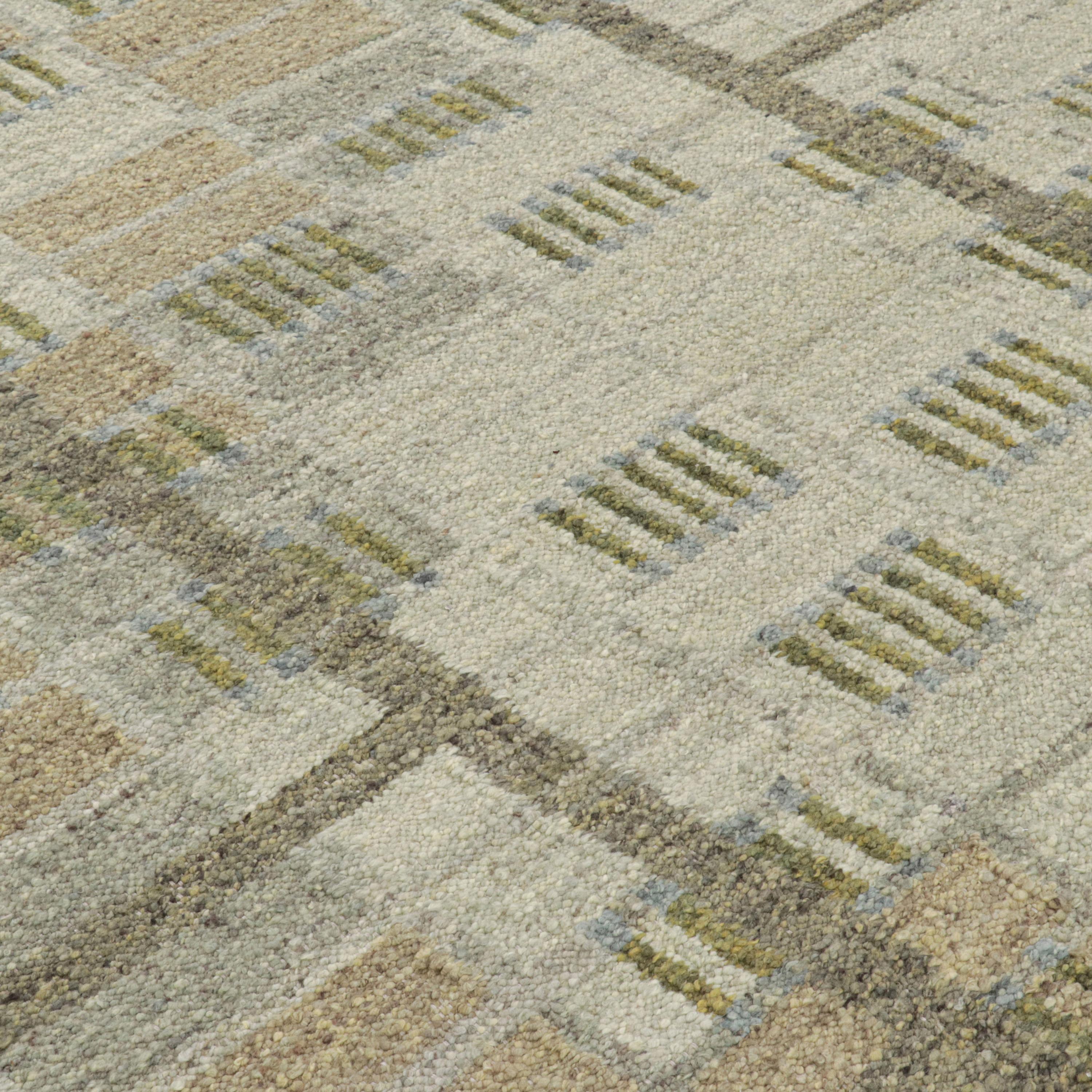 Contemporary abc carpet Multicolored Swedish Inspired Flatweave Wool Rug - 7'9