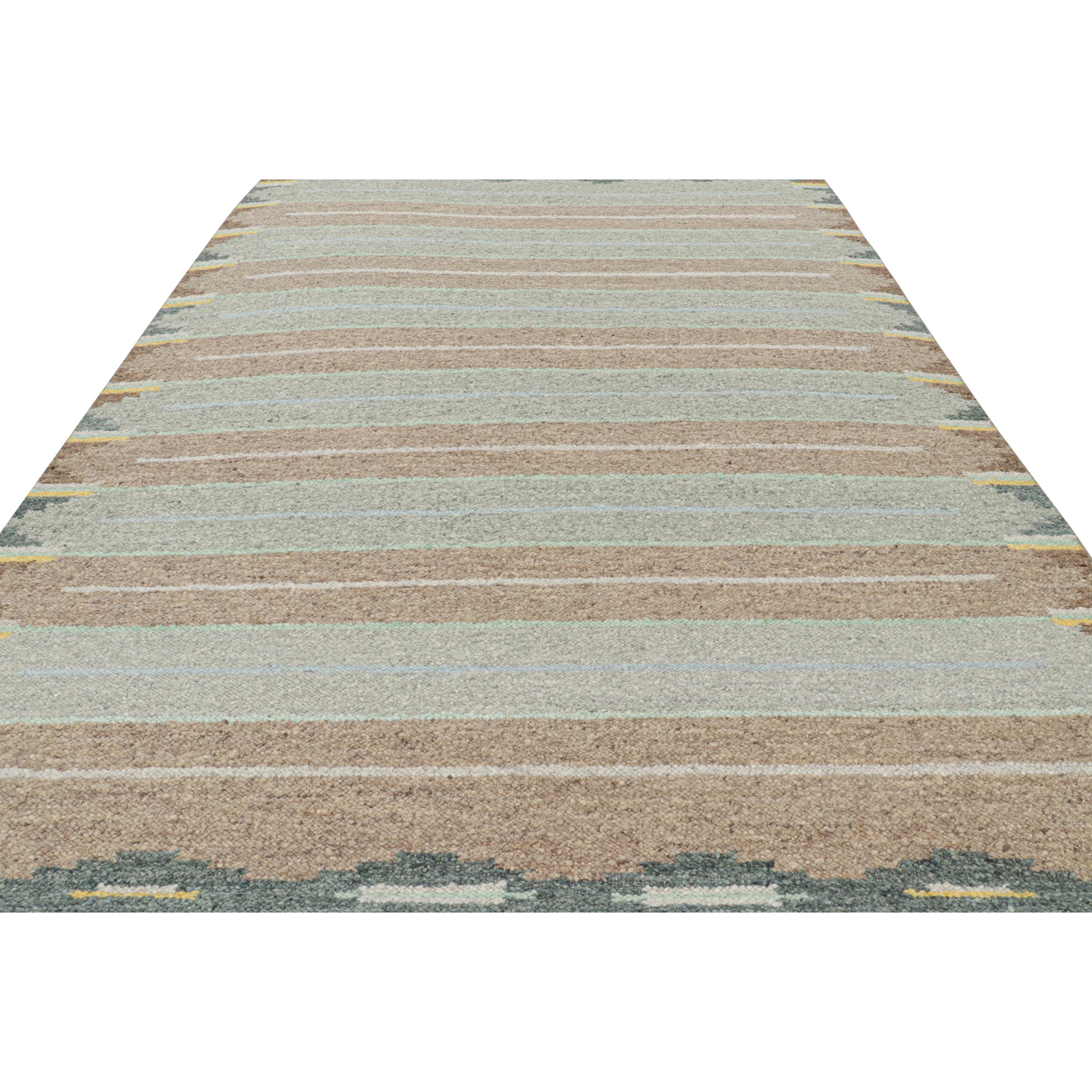 abc carpet Tappeto in lana a trama piatta di ispirazione svedese multicolore - 9'2