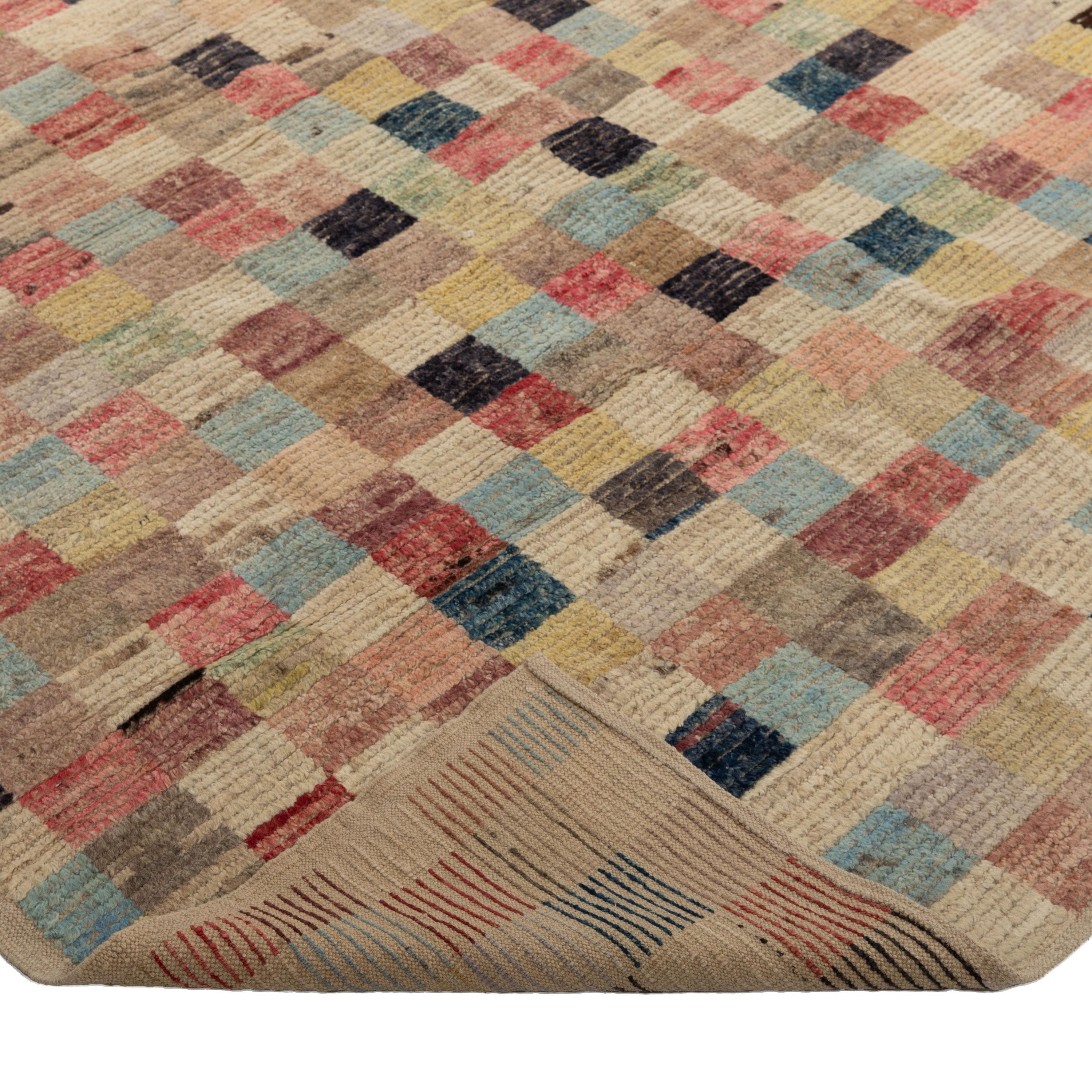 Mid-Century Modern abc carpet Multicolored Zameen Transitional Wool Rug - 14'4