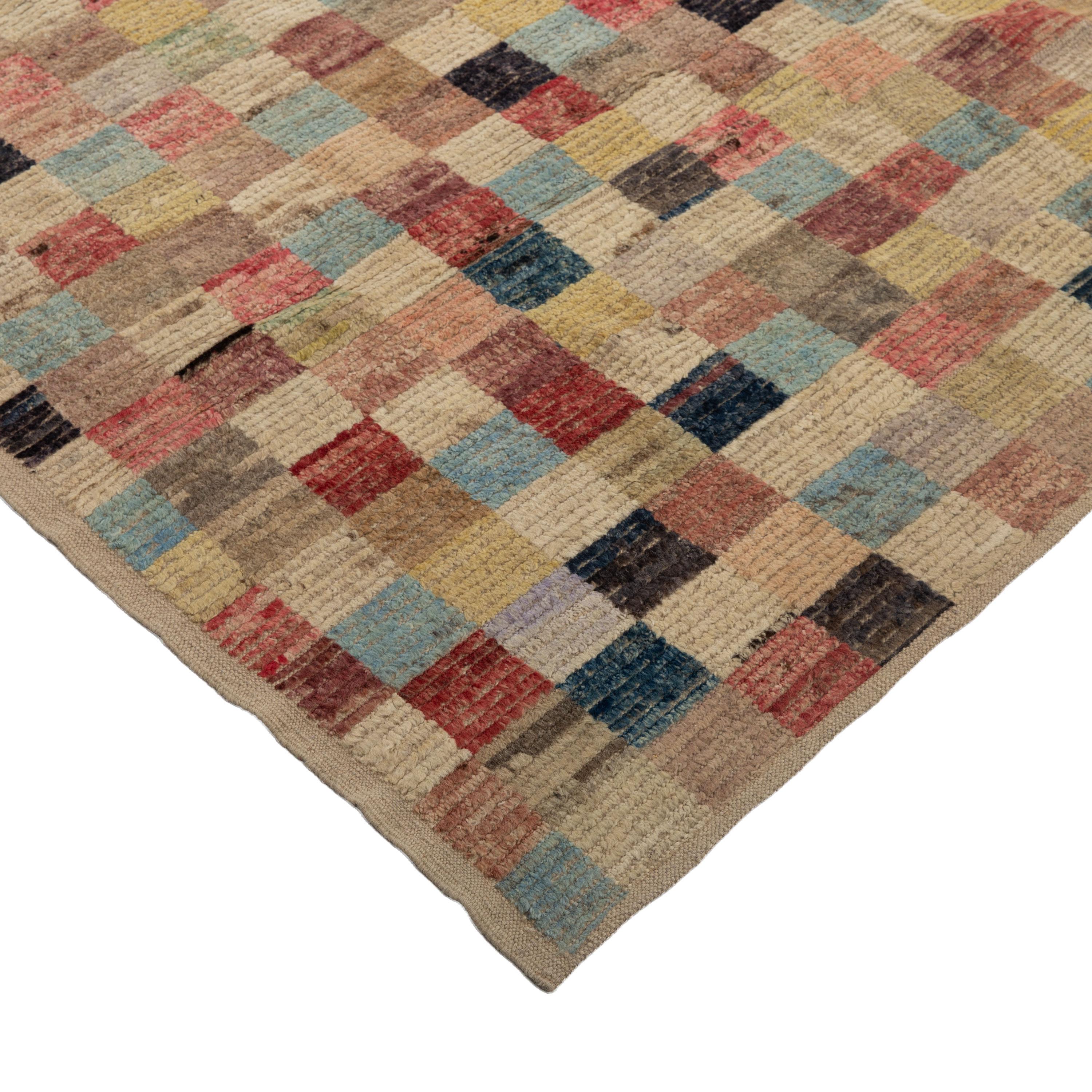 Afghan abc carpet Multicolored Zameen Transitional Wool Rug - 14'4
