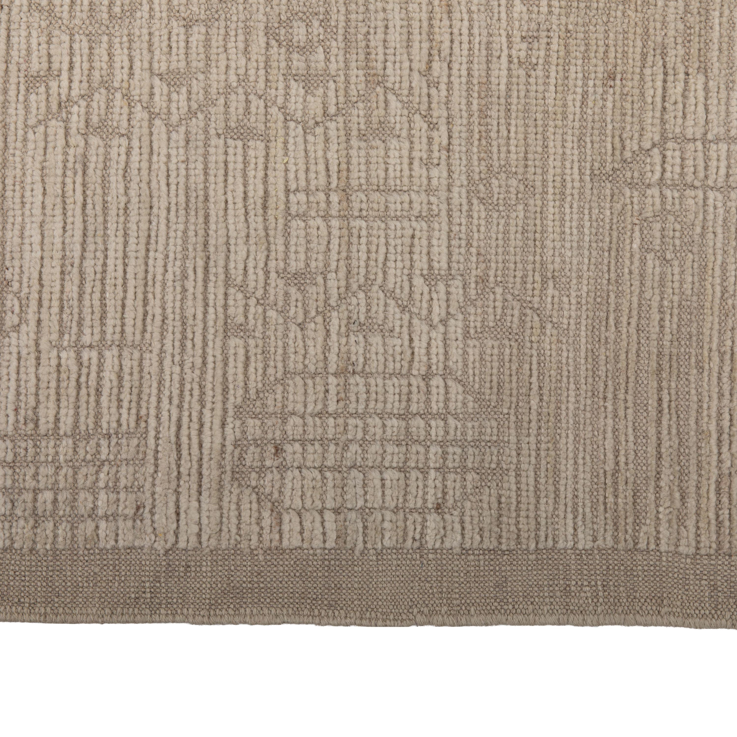 Inspiriert von den natürlichen Farben der Erde und den reinen Materialien bietet die Zameen Collection'S eine breite Palette moderner Motive aus der Mitte des Jahrhunderts in weichen, neutralen Tönen. Die in Zentralasien handgeknüpften