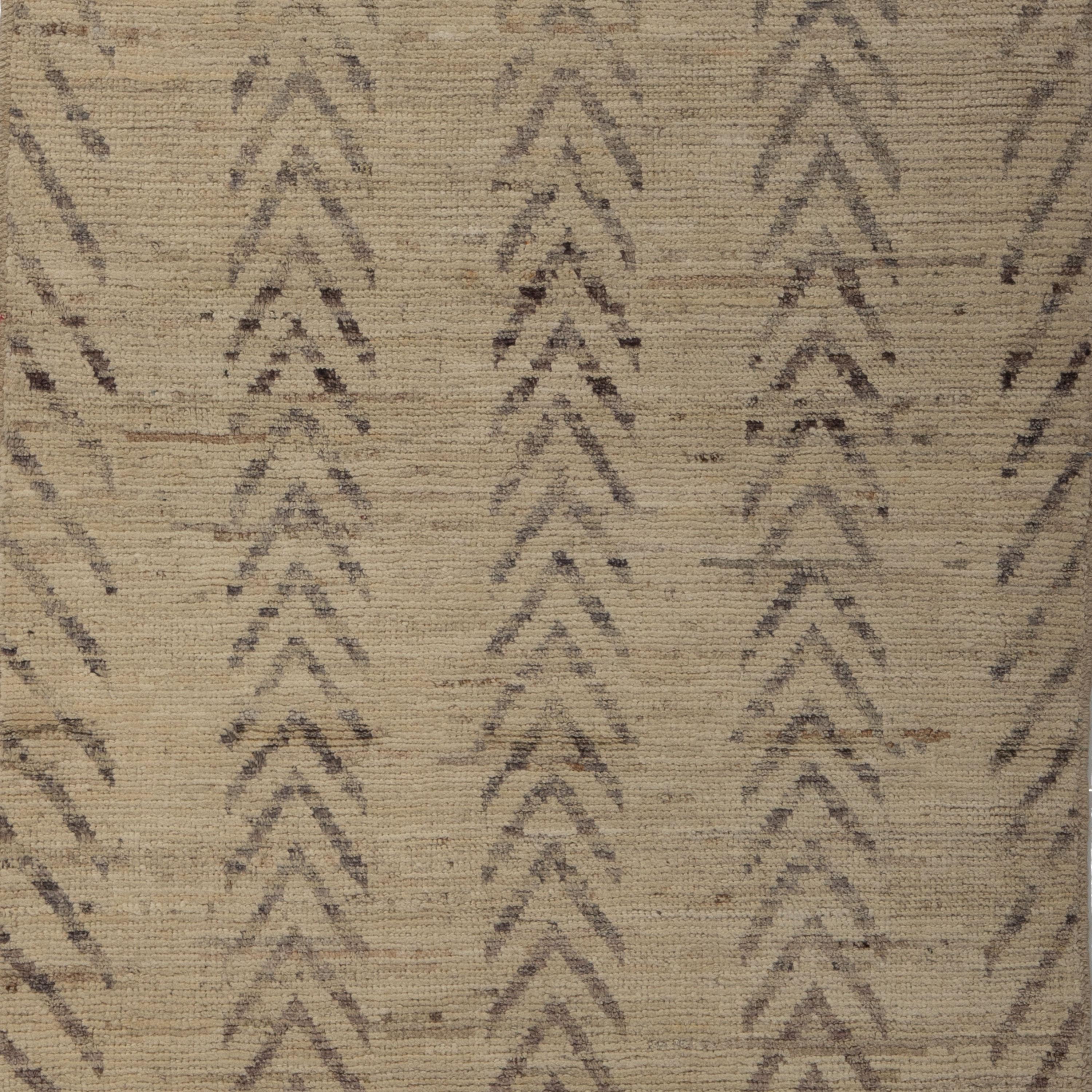 Hand-Knotted abc carpet Natural Zameen Transitional Wool Runner - 3'2