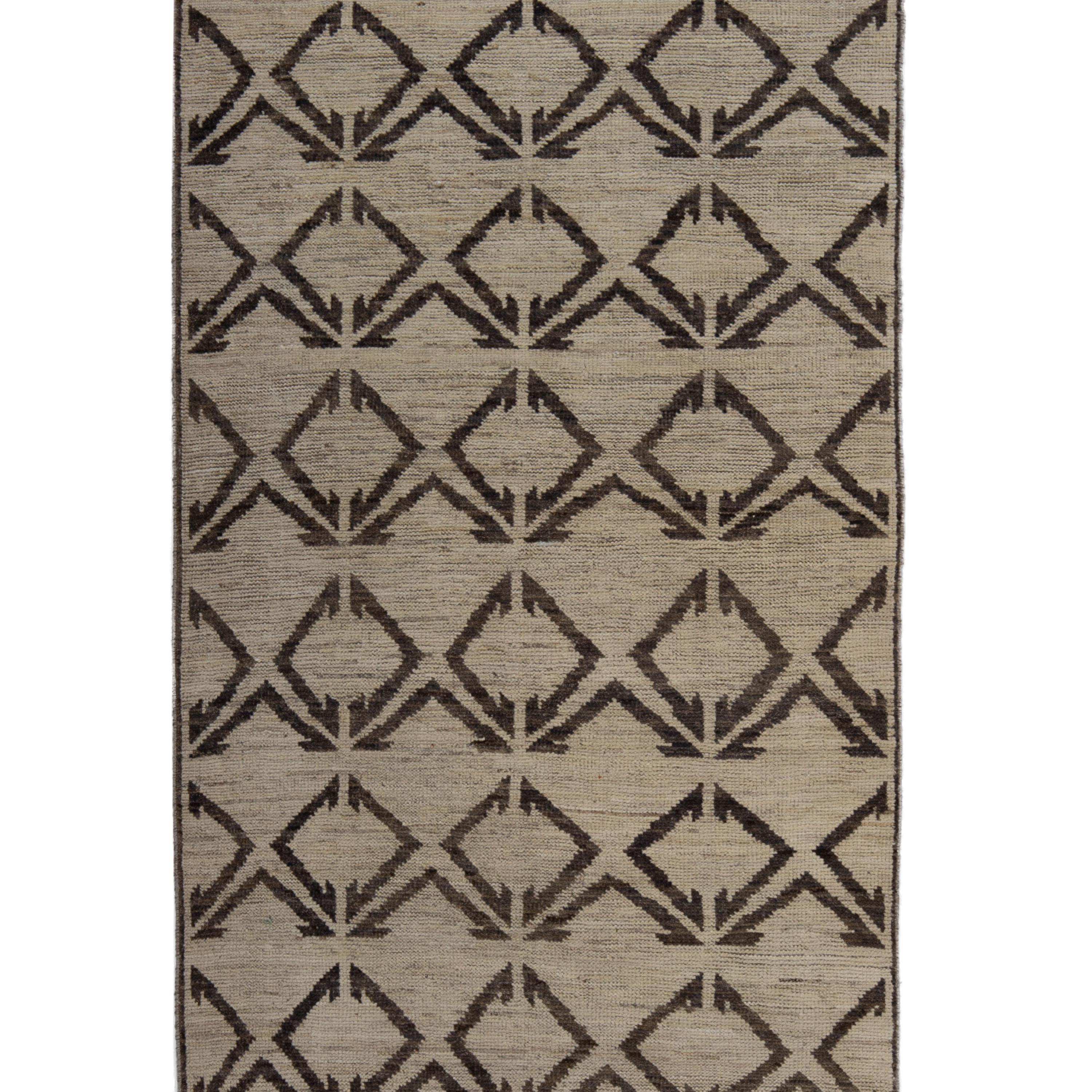 Hand-Knotted abc carpet Natural Zameen Transitional Wool Runner - 3'7