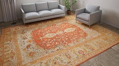 abc carpet Orange Antique Turkish Oushak Rug - 10'3" x 13'3"