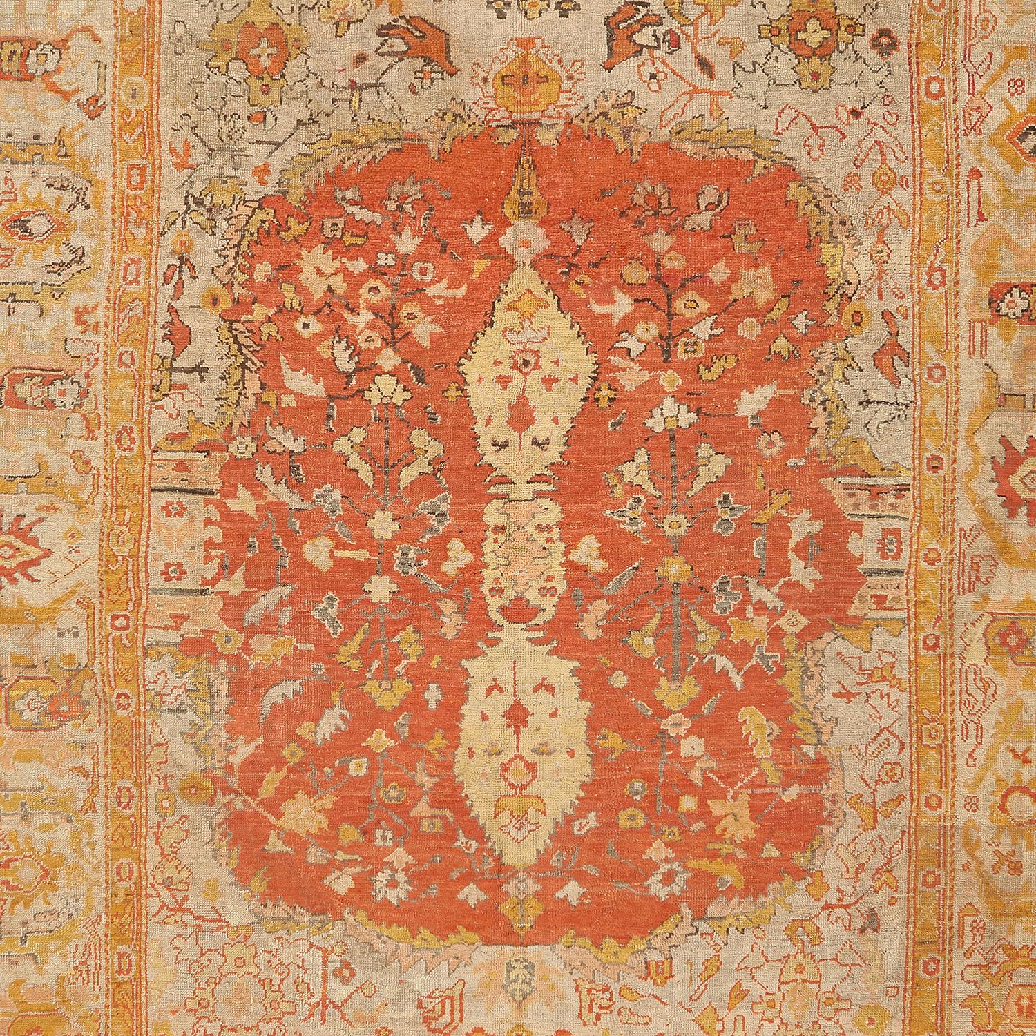 Wool abc carpet Orange Antique Turkish Oushak Rug - 10'3