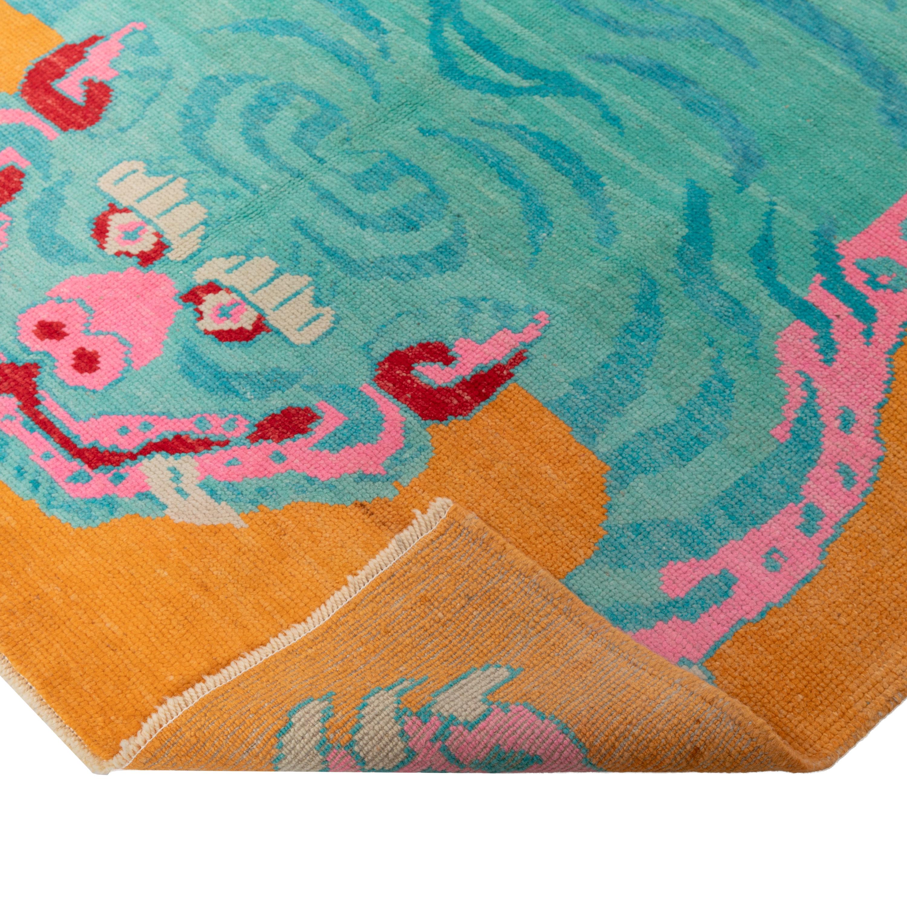 abc carpet Orange Contemporary Tiger Wollteppich - 5'7
