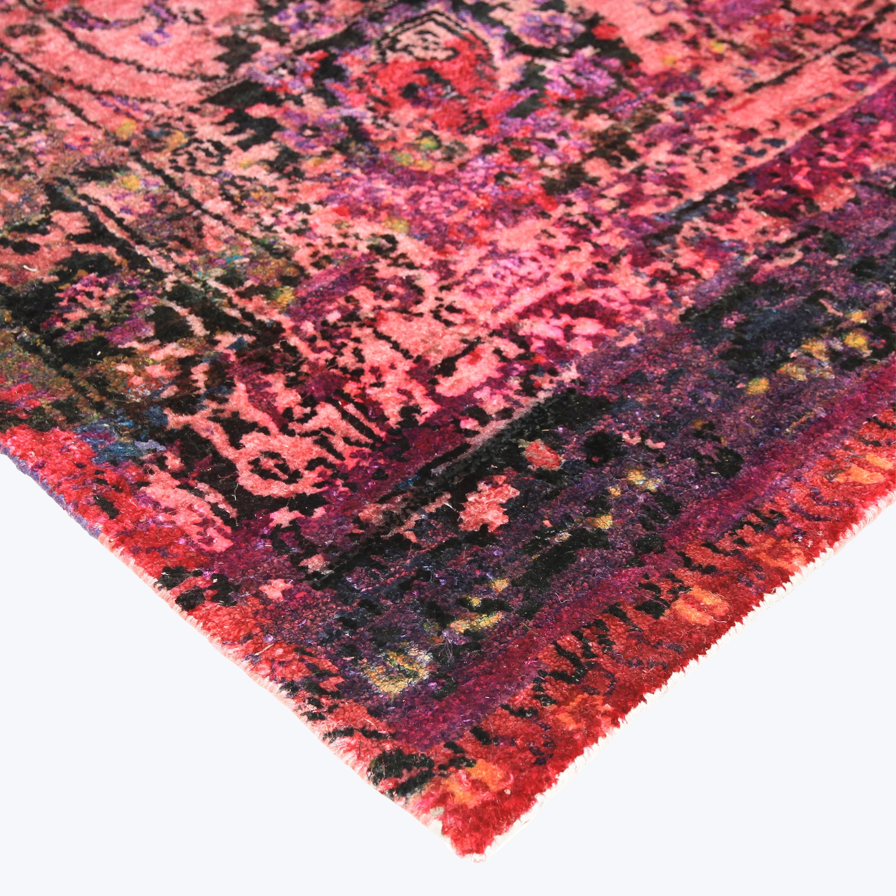 This Pink Alchemy Transitional Silk Rug - 8'10