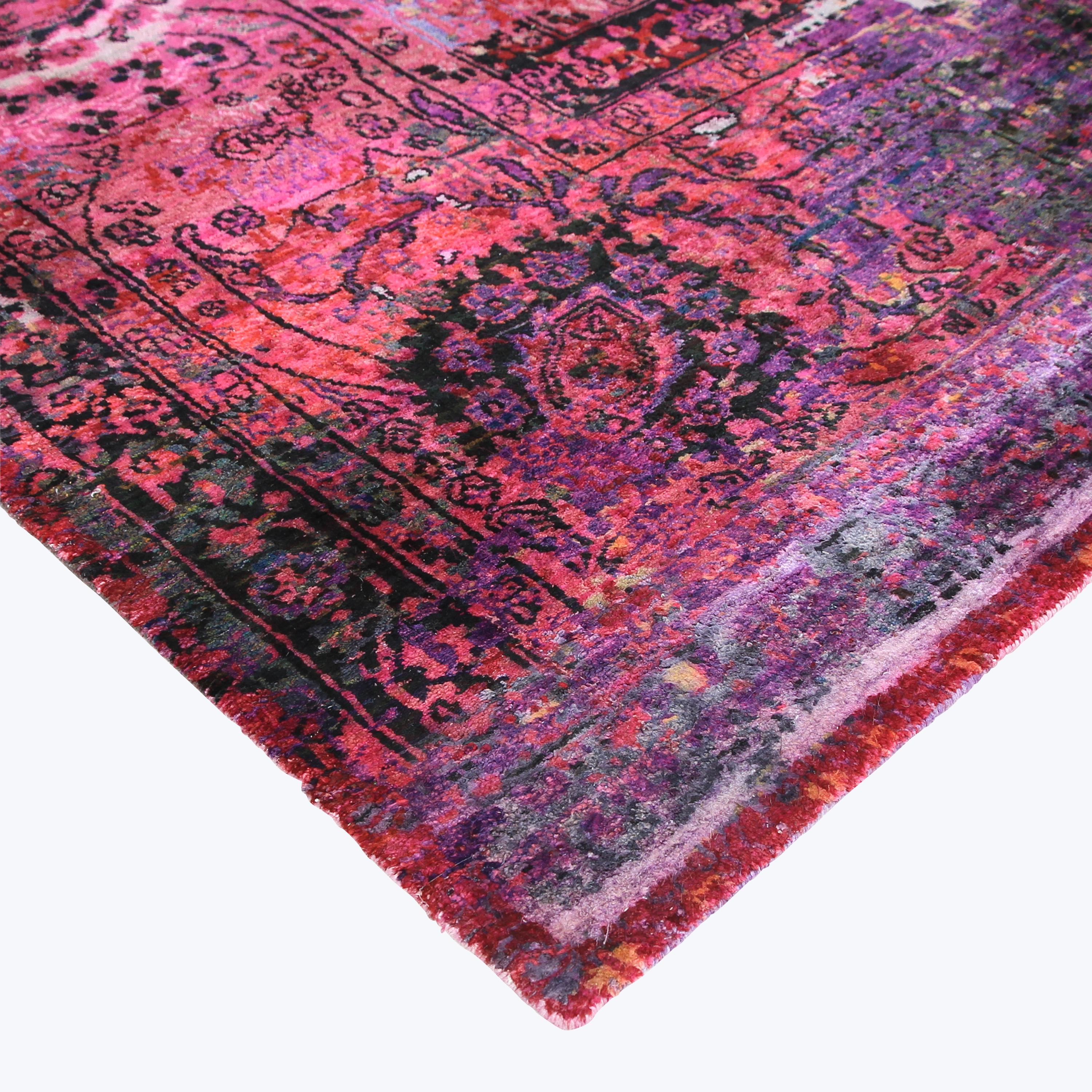 Agra abc carpet Pink Alchemy Silk Rug - 9'11