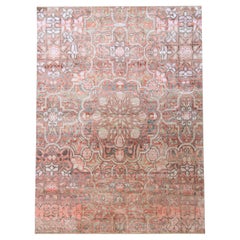 Tapis rose Alchemy transitionnel en soie - 8'8" x 12'3"