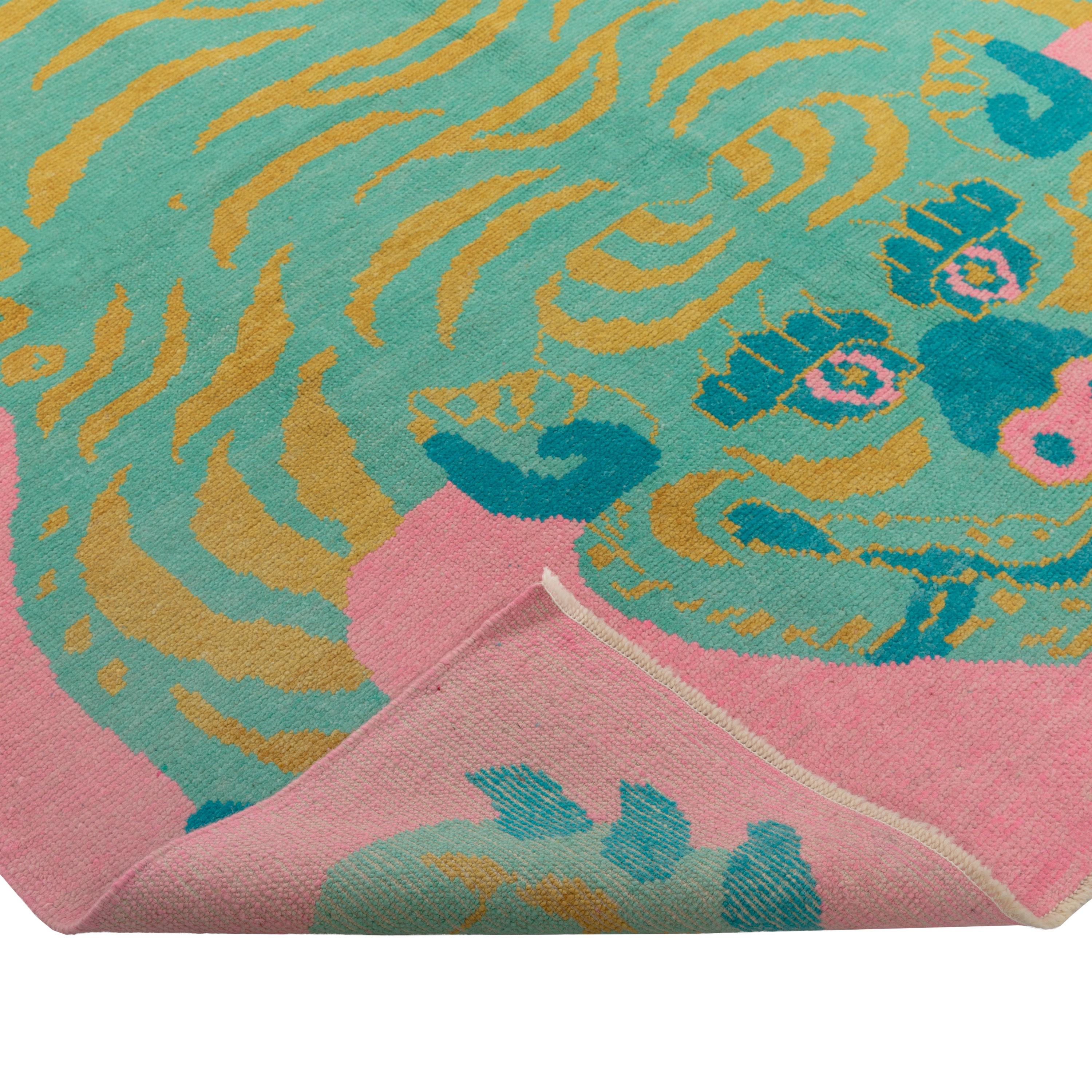 abc carpet Pink Contemporary Tiger Wollteppich - 6'11
