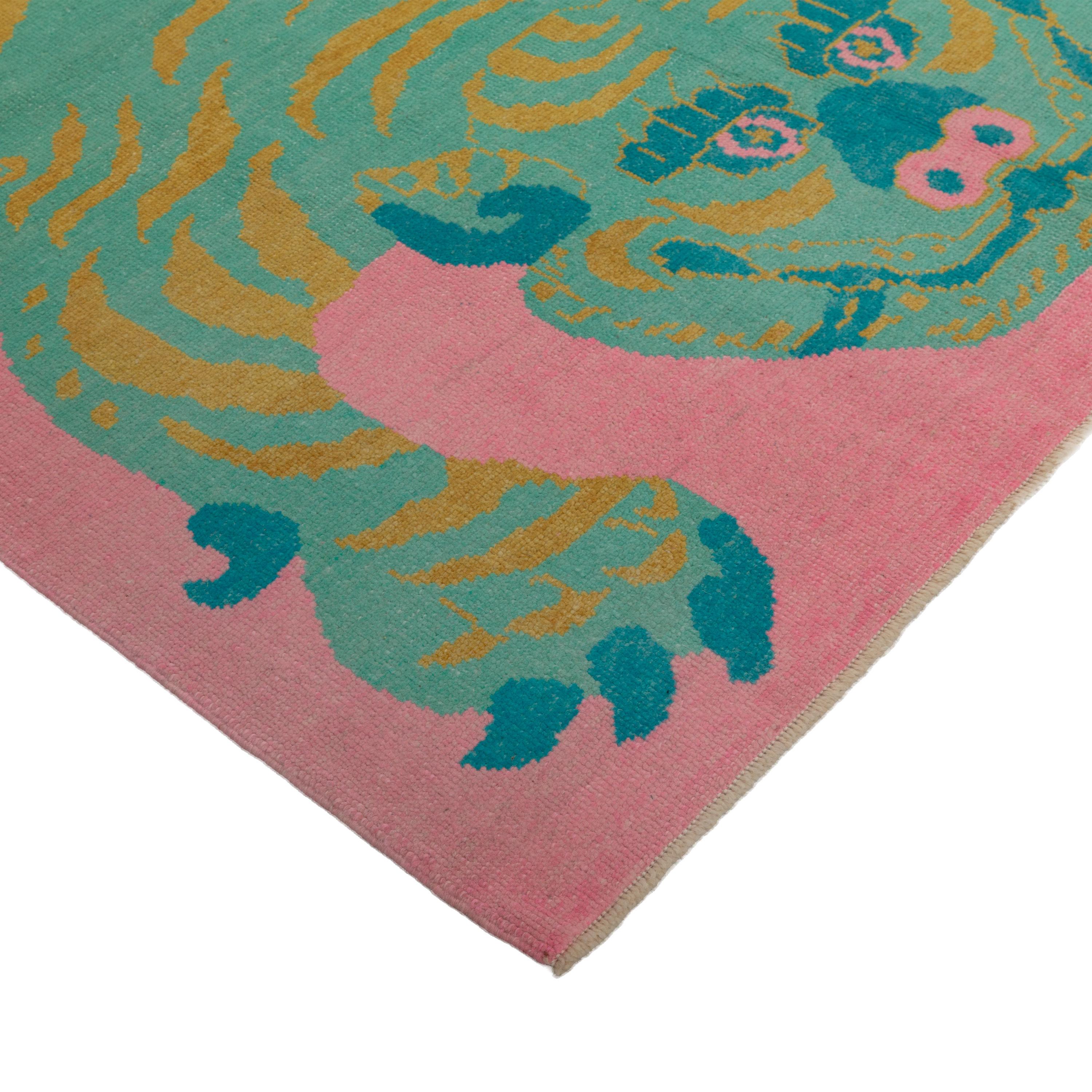 abc carpet Pink Contemporary Tiger Wollteppich - 6'11