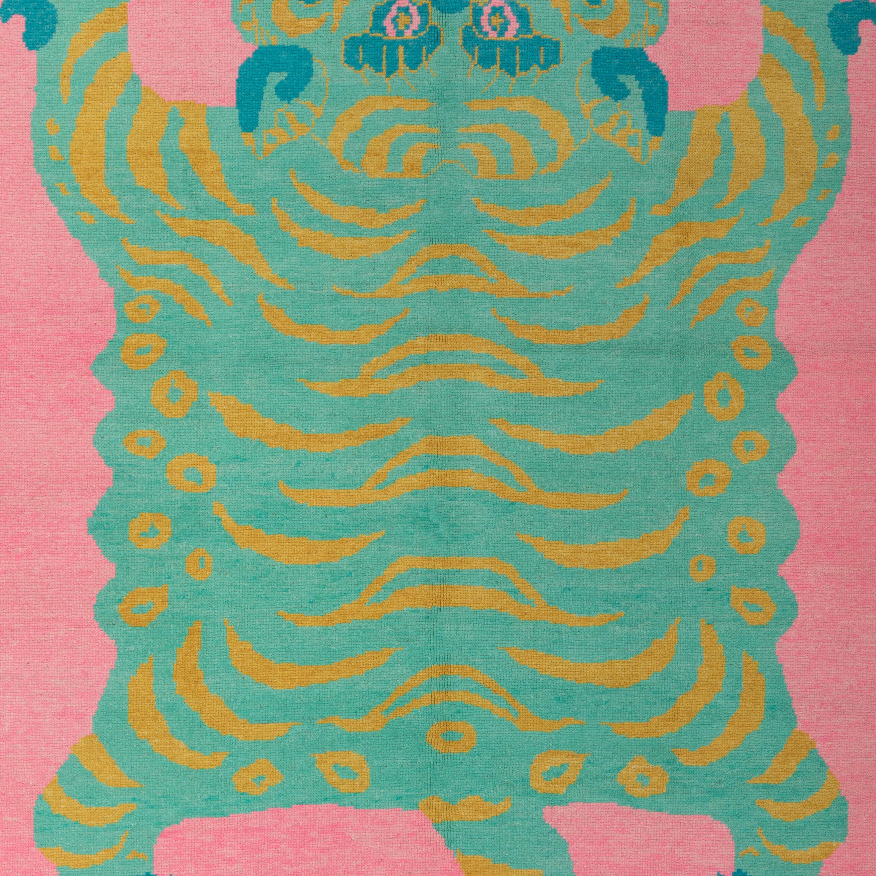 abc carpet Pink Contemporary Tiger Wollteppich - 6'11