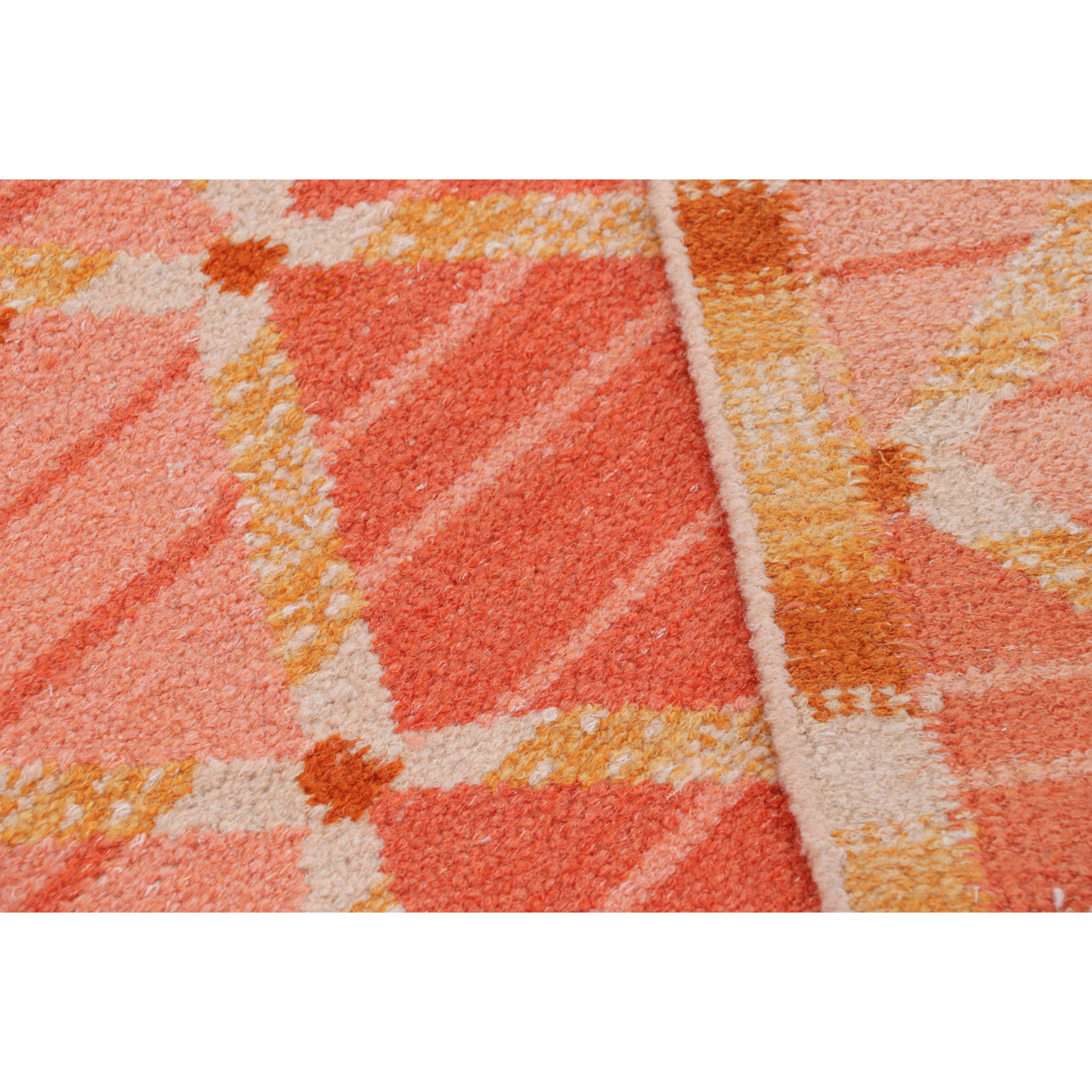 Der marokkanische Teppich Pink Swedish Inspired Flatweave Wool - 8'3