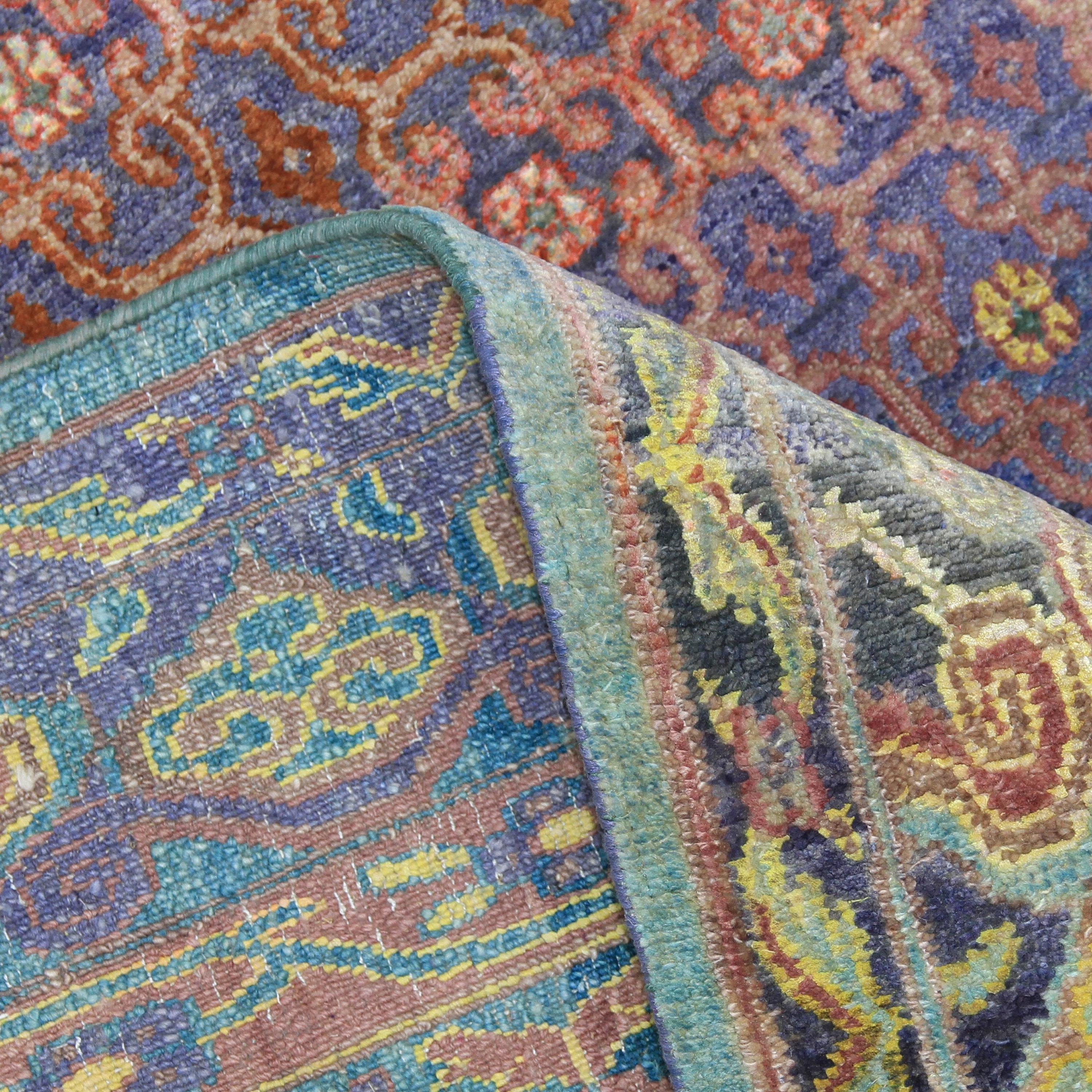 Agra Tappeto abc Viola e Rosa Transitional in misto lana e seta - 8' x 10'6