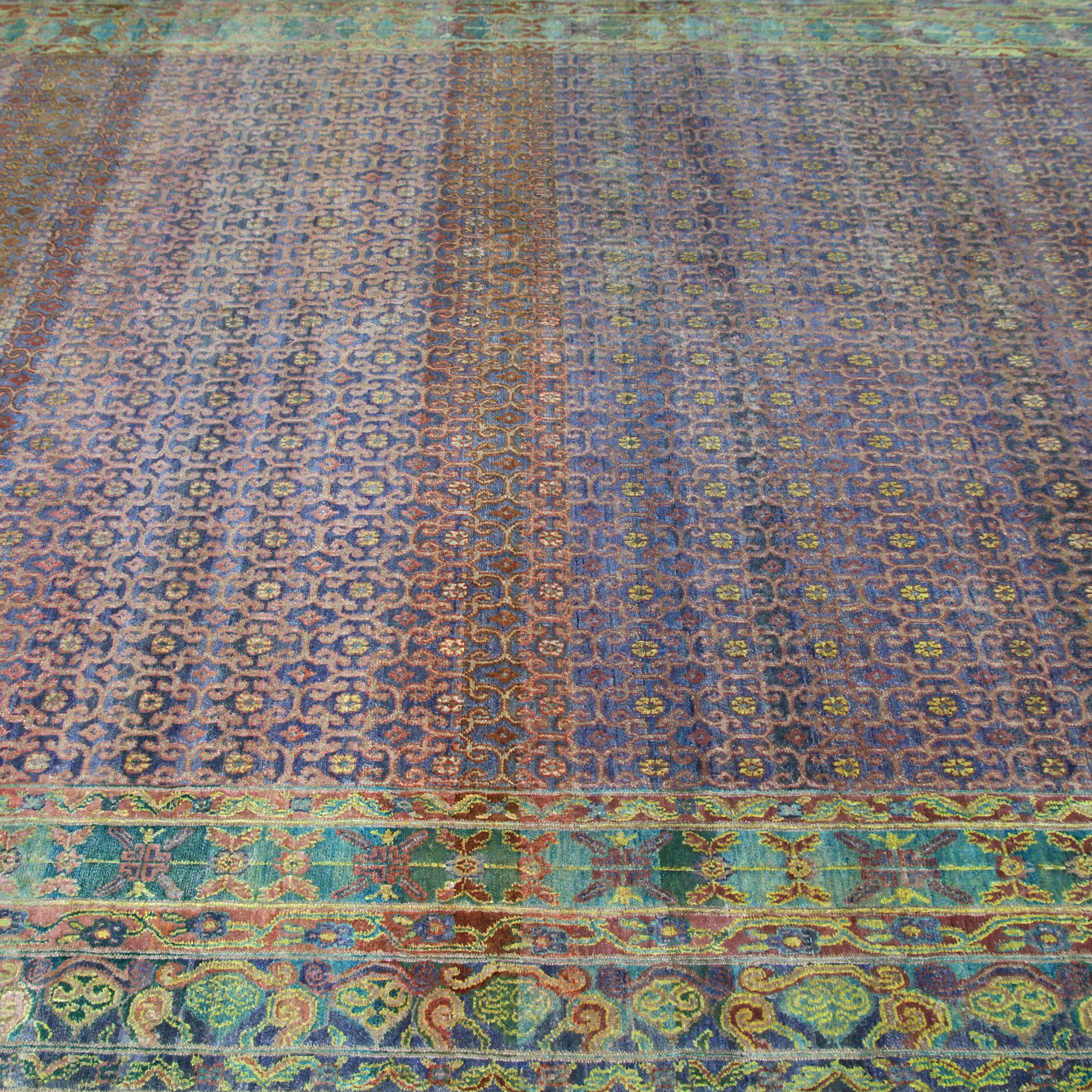 Indiano Tappeto abc Viola e Rosa Transitional in misto lana e seta - 8' x 10'6