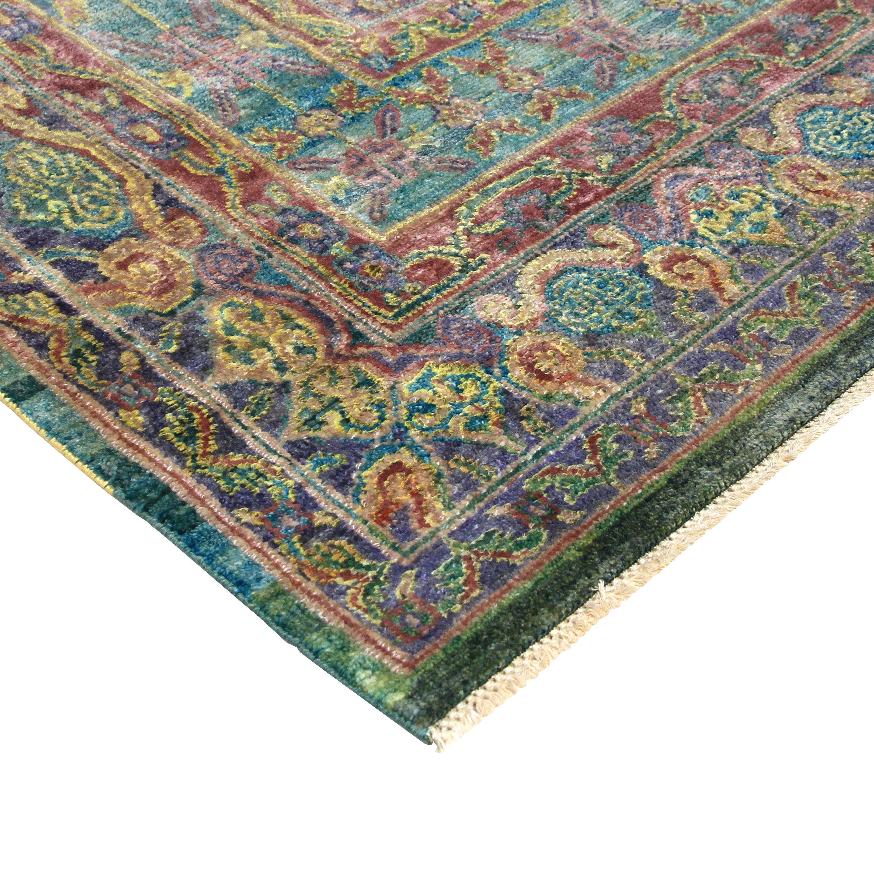Tappeto abc Viola e Rosa Transitional in misto lana e seta - 8' x 10'6