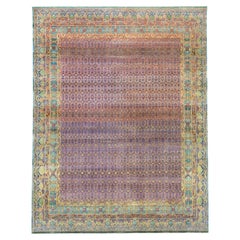 abc carpet Purple and Pink Transitional Wool Silk Blend Rug - 8' x 10'6"