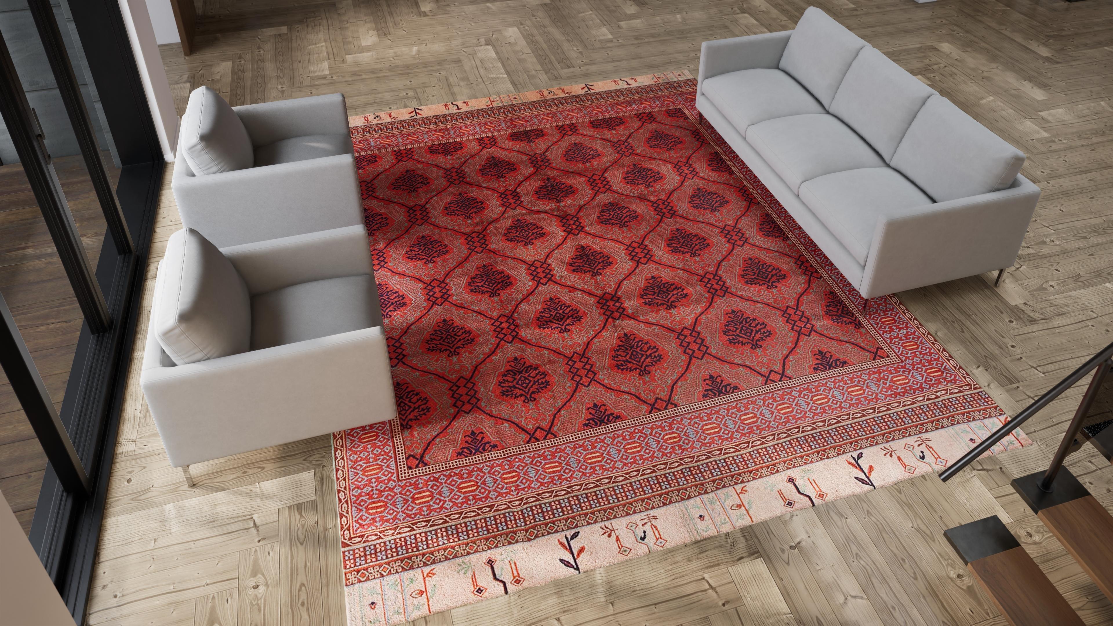 abc carpet Alfombra Turca Antigua Esmirna Roja - 10'3