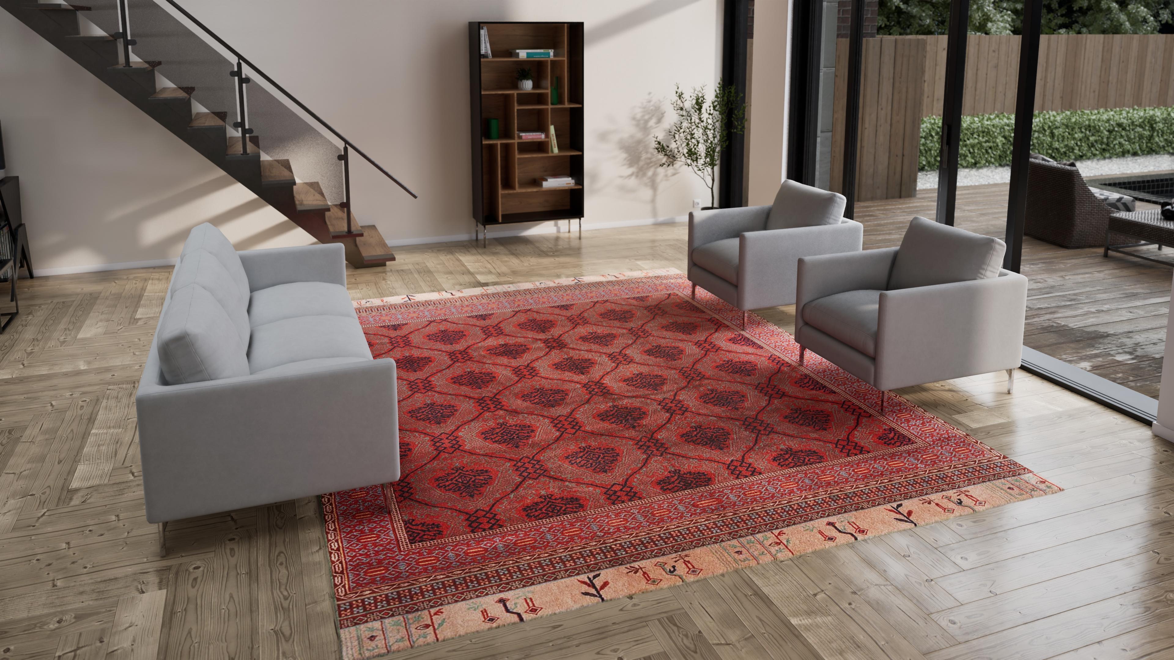 abc carpet Alfombra Turca Antigua Esmirna Roja - 10'3