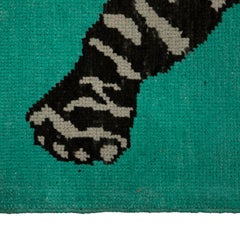 abc carpet Teal Tiger Modern Turkish Wool Rug - 5'5" x 7'2"