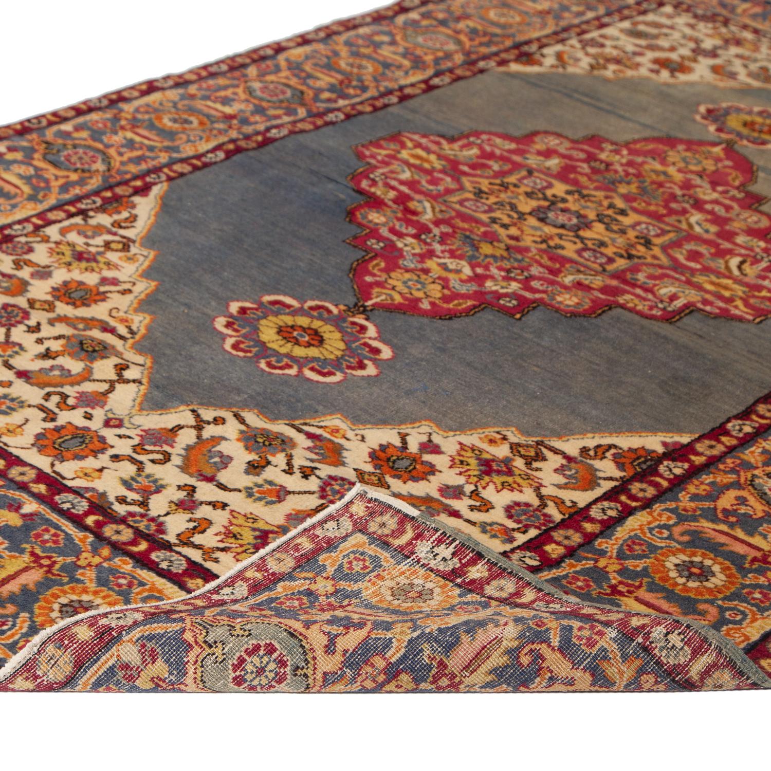 Turkish abc carpet Vintage Traditional Anatolian Wool Rug - 3'11