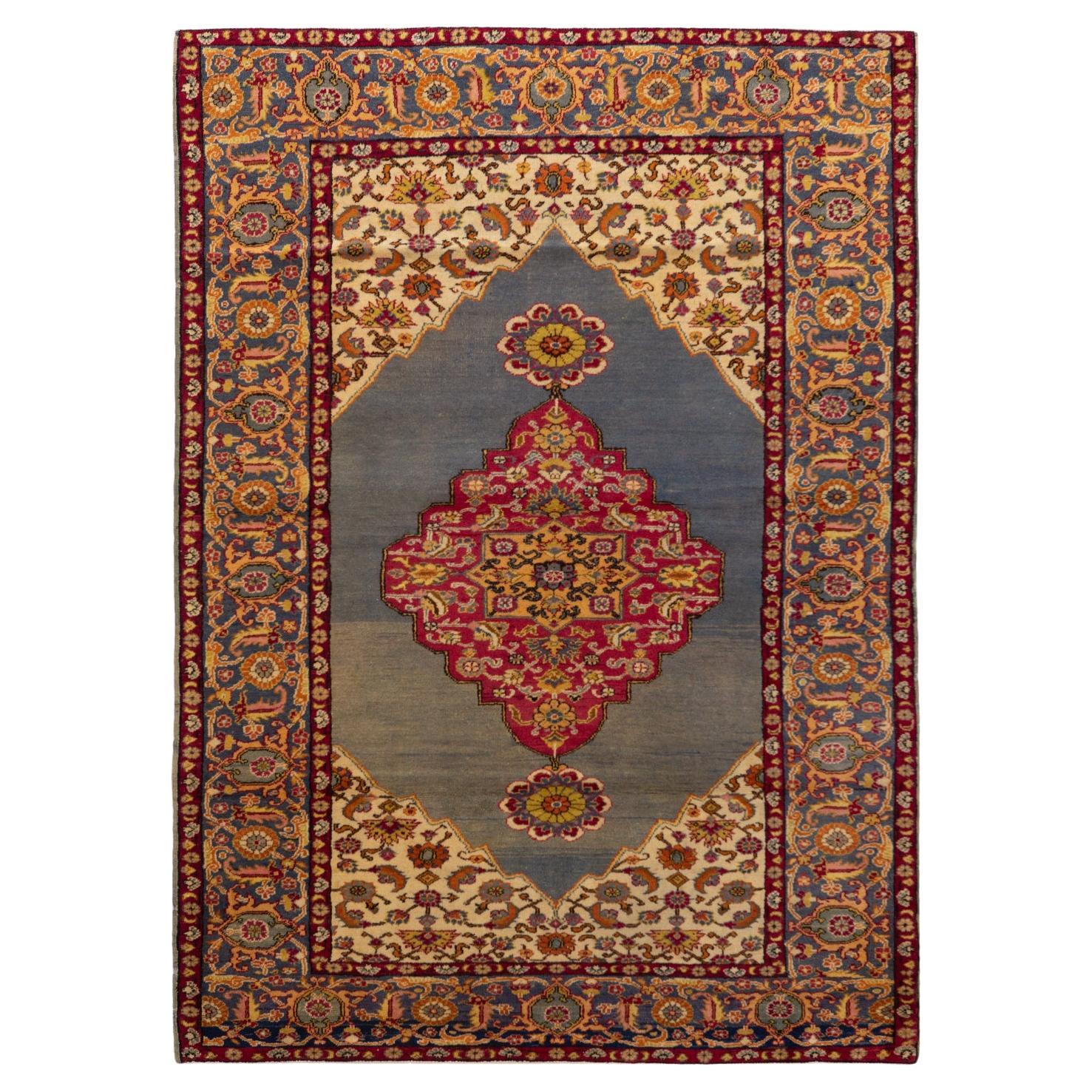 abc carpet Vintage Traditional Anatolian Wool Rug - 3'11" x 5'10" For Sale