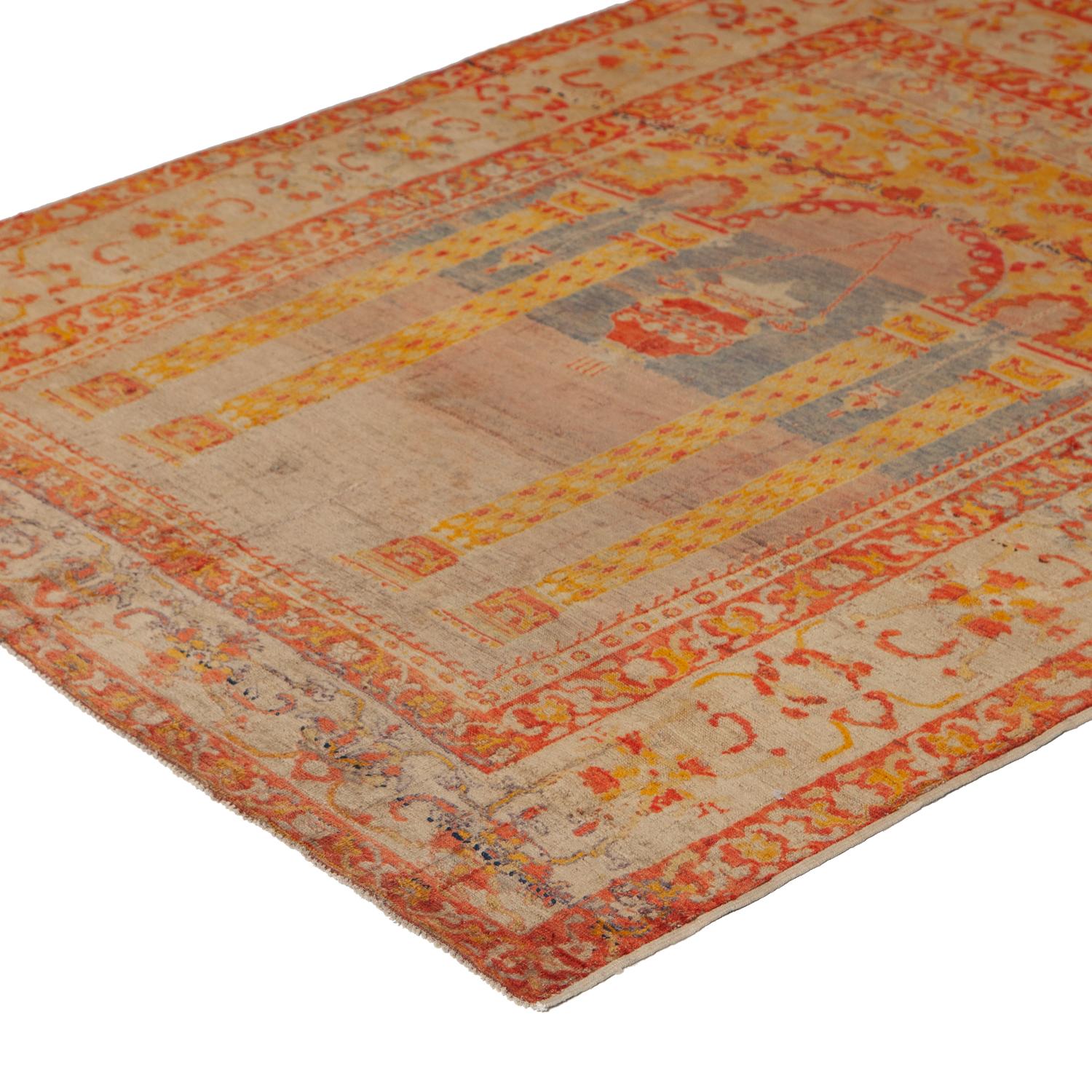 Tribal abc carpet Vintage Traditional Anatolian Wool Rug - 4'5