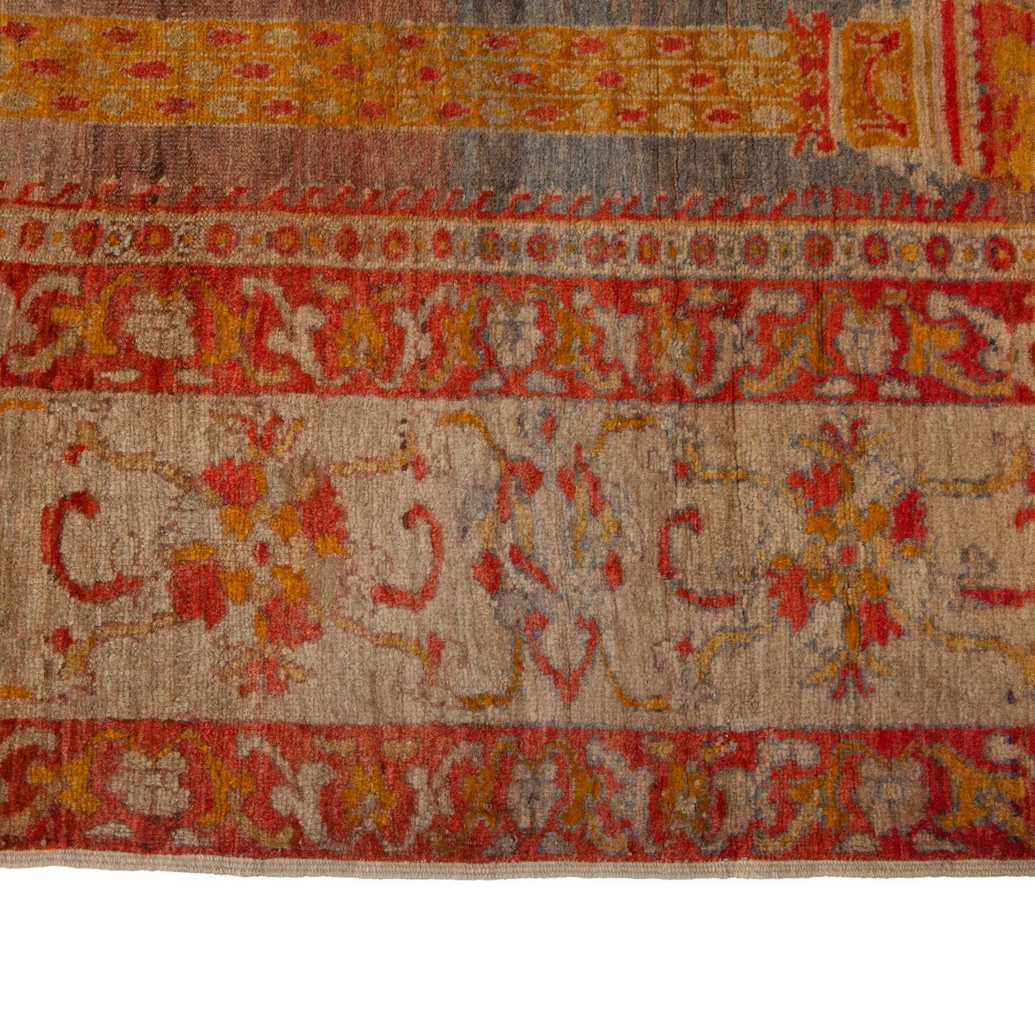Hand-Knotted abc carpet Vintage Traditional Anatolian Wool Rug - 4'5