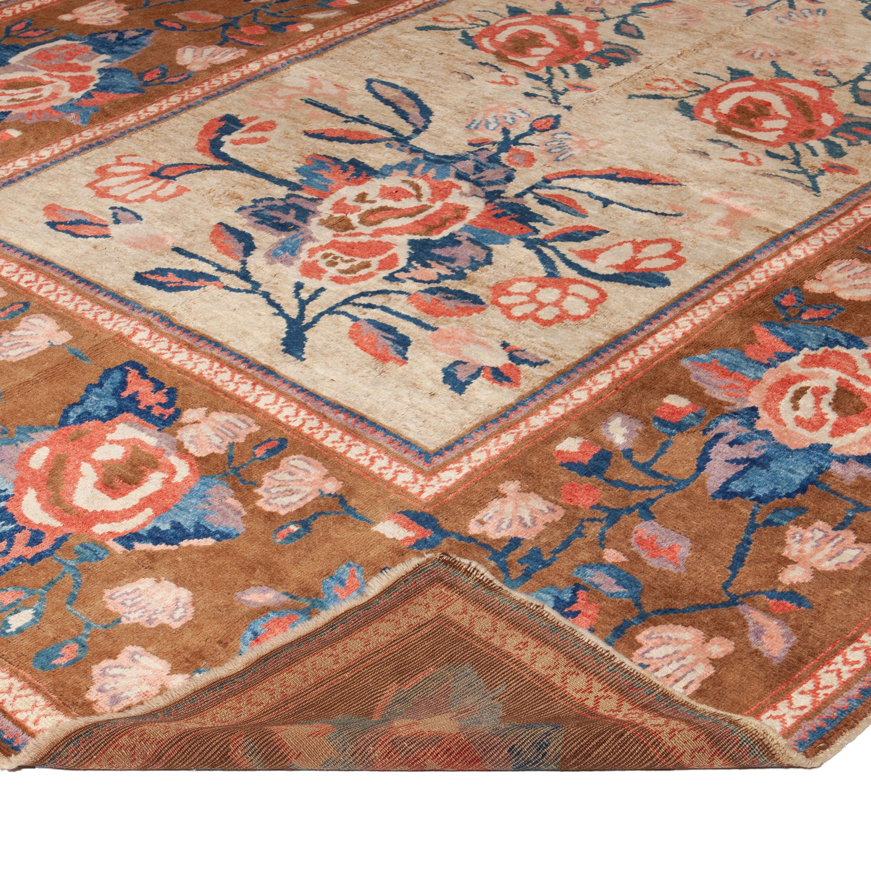 Hand-Knotted abc carpet Vintage Traditional Karabagh Rug - 8' x 11'9