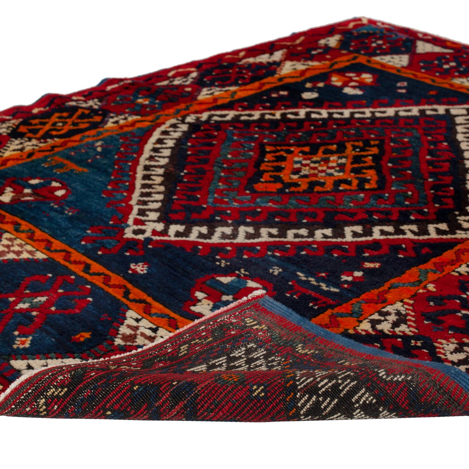Turc Tapis traditionnel vintage en laine abc - 4' x 5'2
