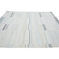 abc carpet White & Grey Swedish Inspired Dhurrie Wool Rug - 8' x 10'